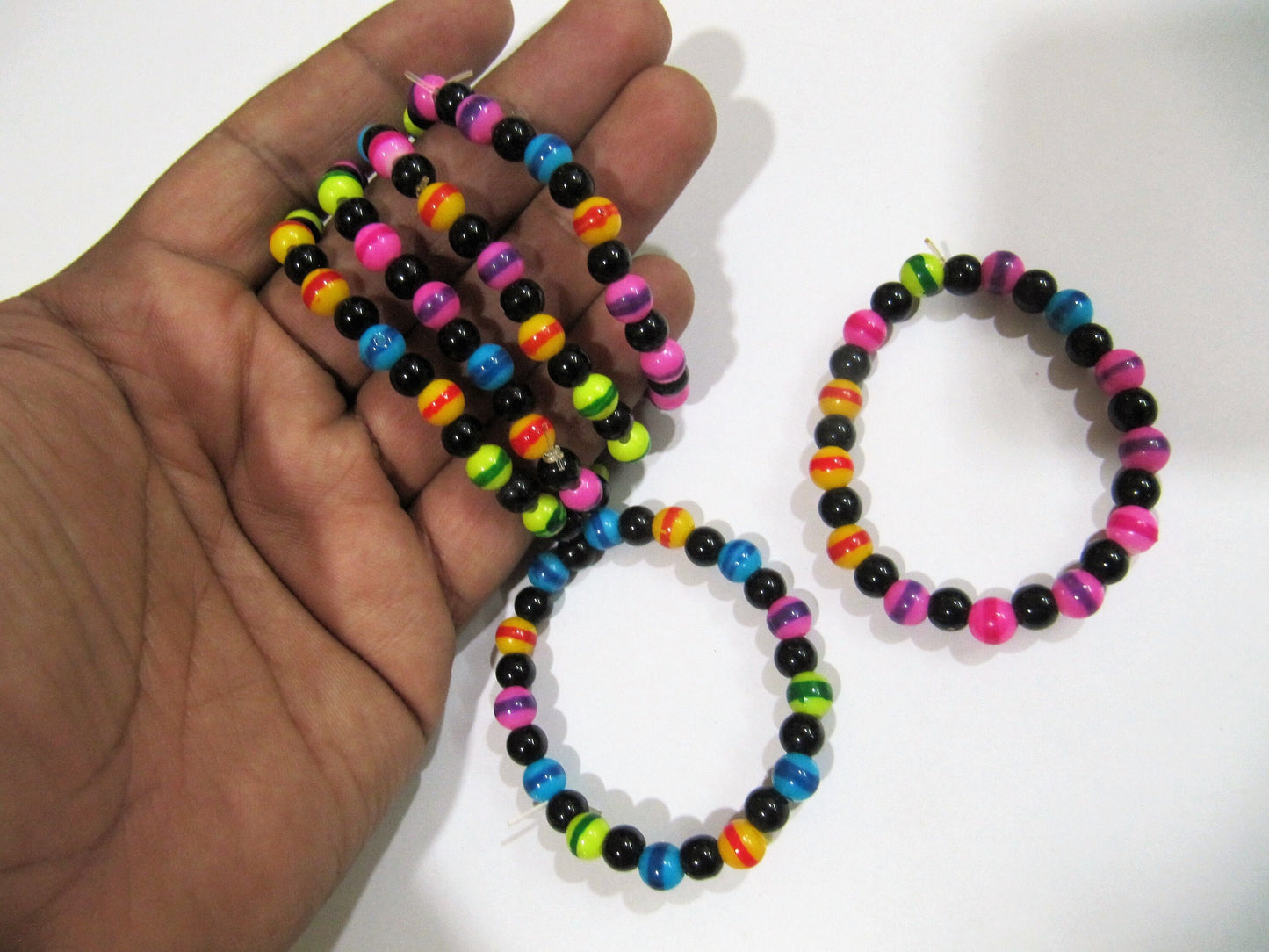 Multi Color 6mm Round beaded Kids Bracelet Stretch Bracelet Unisex Bracelet Crystal Bracelet Healing Crystals and Stones