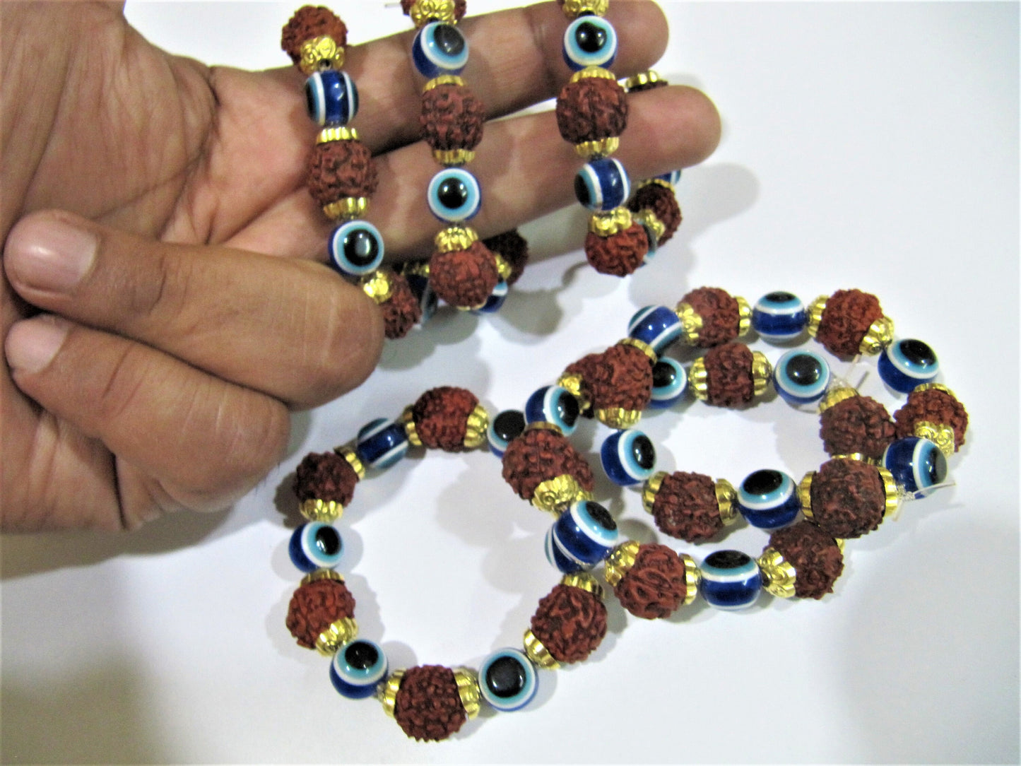 Rudraksh Bracelet 7inches Stretchy Bracelet Healing Stones 12mm Controlling Stress, Progress Easier Unisex Gift sold per piece