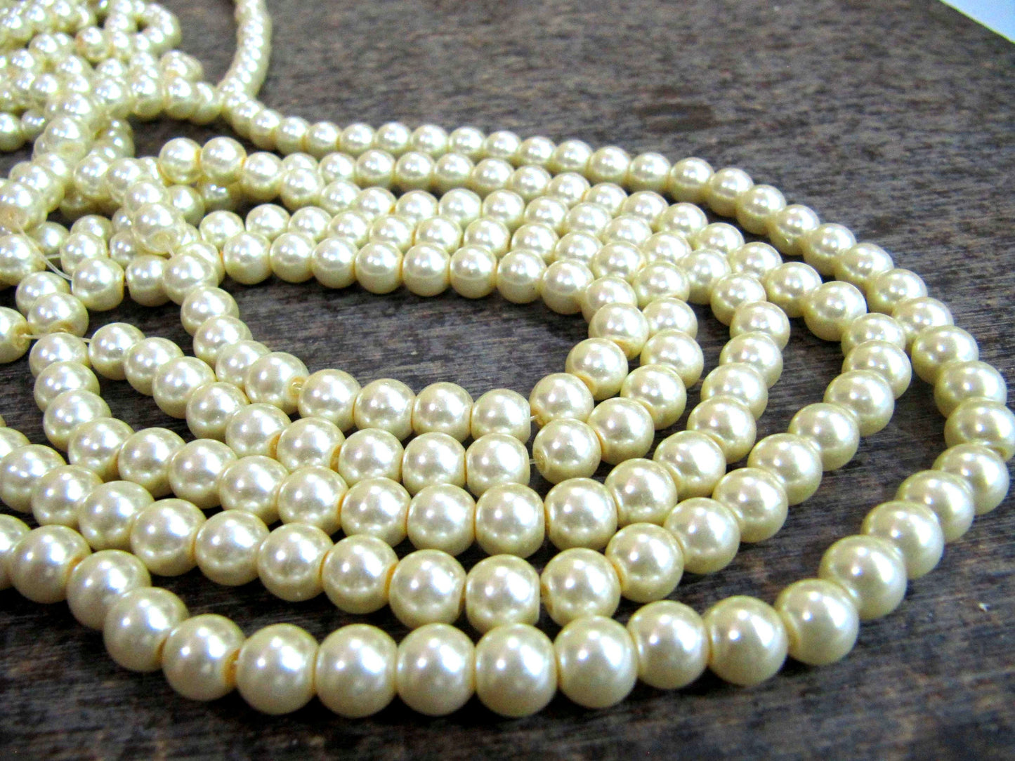 Pearl Golden color 8mm Beads sold per Strand 16 inch long Jewelry Making Off white golden Pearl Beads Wholesale prices