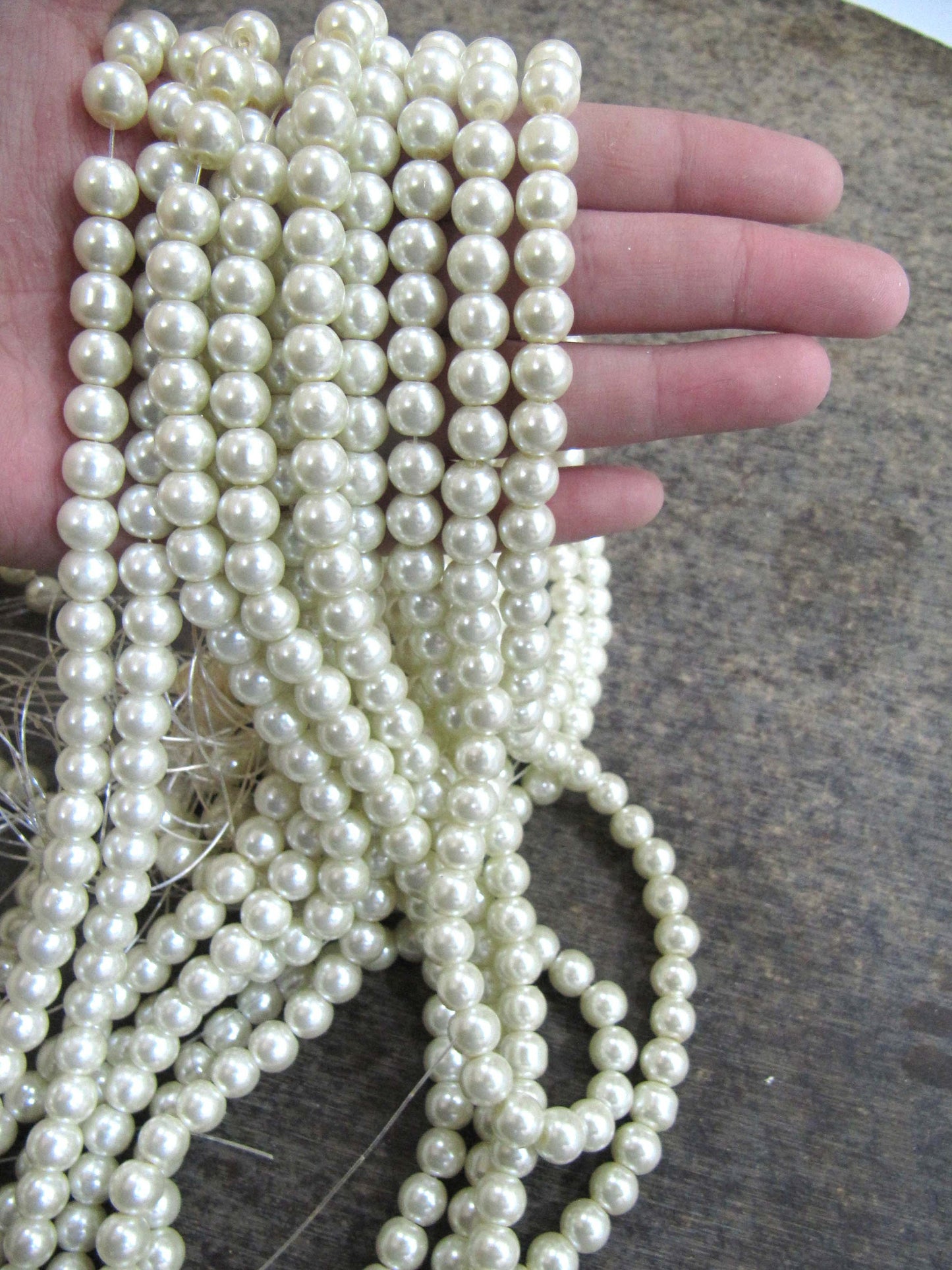 Pearl 8mm Beads sold per Strand 16 inch long Jewelry Making white Pearl Beads Wholesale prices