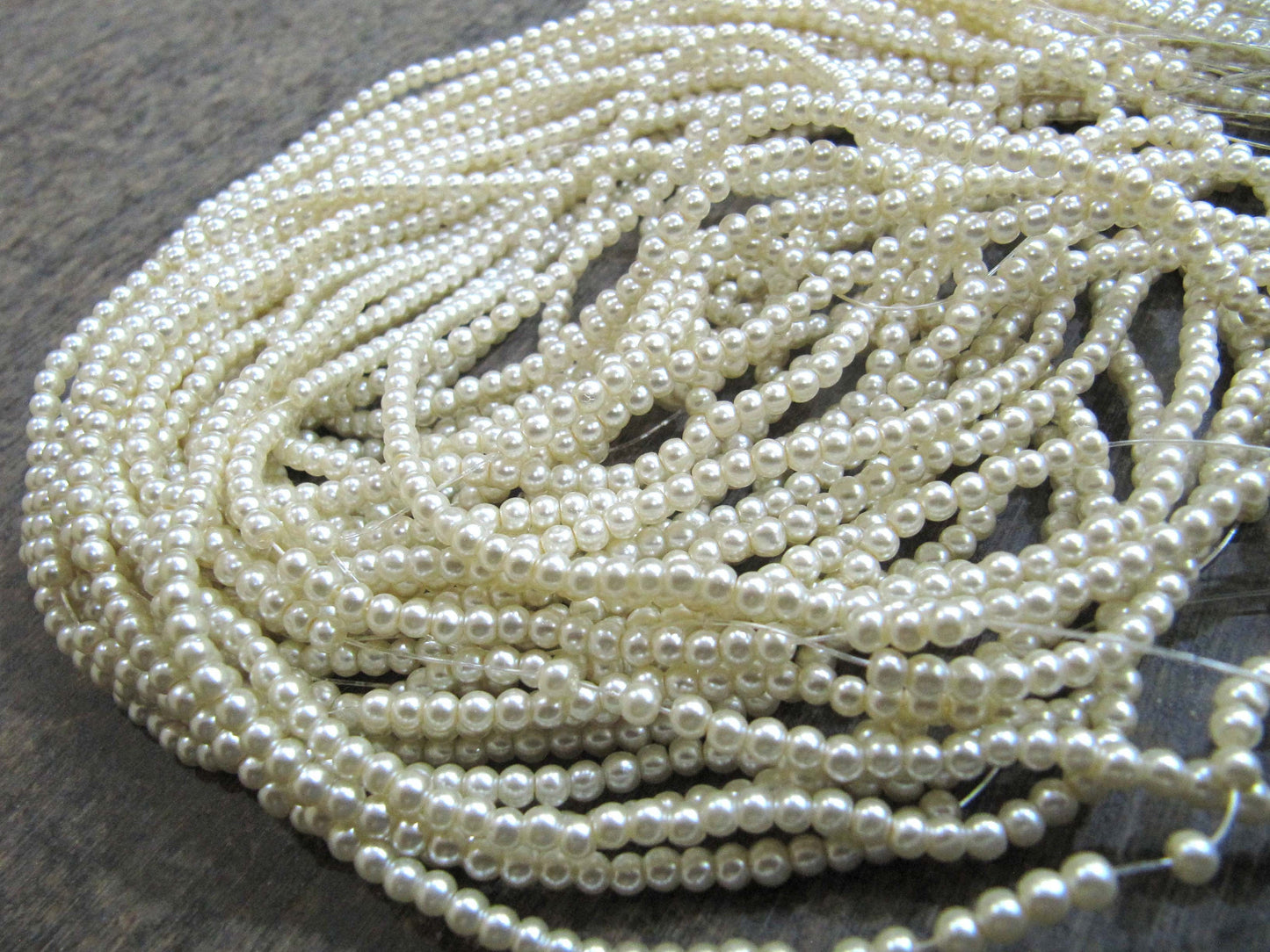 Pearl White color 4mm Beads Strand 13inch long Jewelry Making white Pearl Beads Wholesale prices