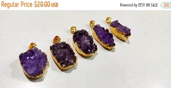 Natural Amethyst Raw Druzy Pendant , 24 Kt Gold Electroplated FreeForm Shape Druzy Size 30to40mm Pendant , Unique And Rare Gemstone Jewelry