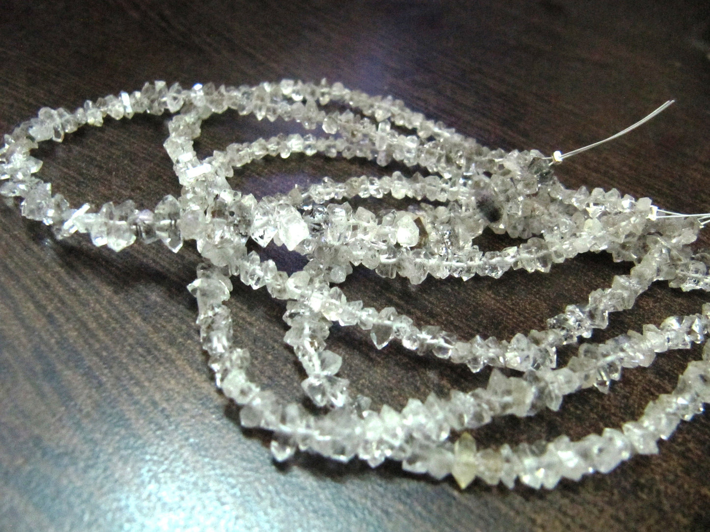 Natural Herkimer Diamond Quartz Free Shape Beads 4-6 mm Strand 8 inches Long Wholesale Prices Jewelry Making Gemstone Beads