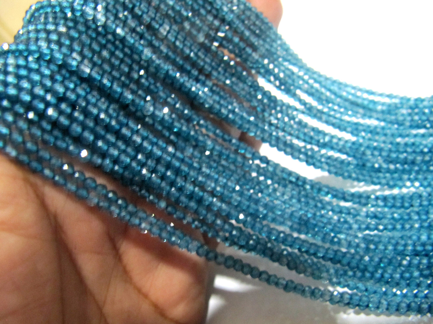 Natural topaz 2 to 3mm Rondelle Faceted Beads London Blue Topaz Color Gemstone Sold Per Strand 13 Inches long Best quality Beads