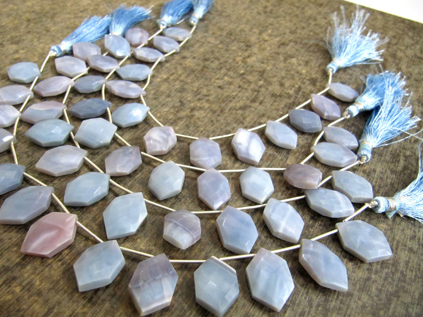Natural Lavender Opal fancy Shape briolette Beads 13x20mm Sold Per Strand 9 Inches long