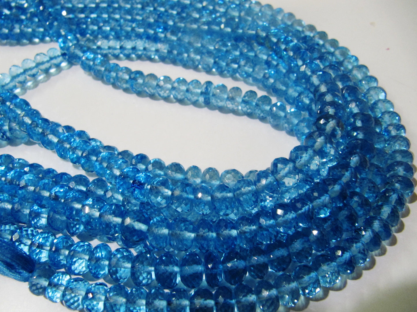 Natural Topaz 8mm Rondelle faceted Beads Swiss blue Topaz Color Gemstone Strand 8 Inches Long Best Quality Gemstone Beads