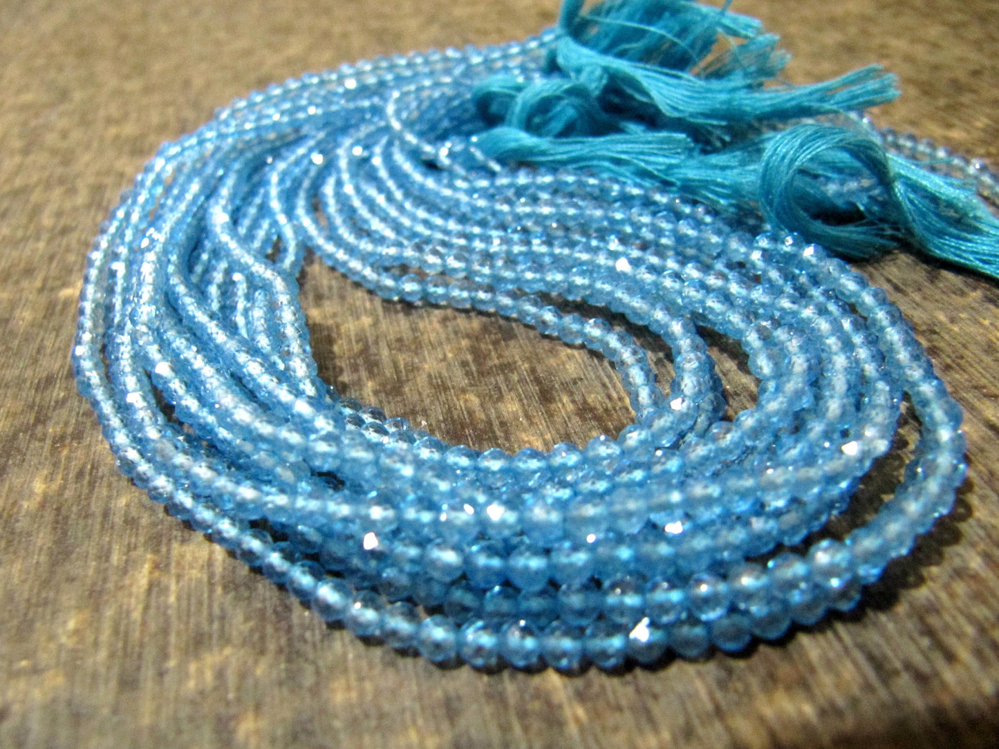 Natural Sky Blue Topaz 3mm Round faceted Beads Sold per Strand 13 Inches Long Best Quality Gemstone beads
