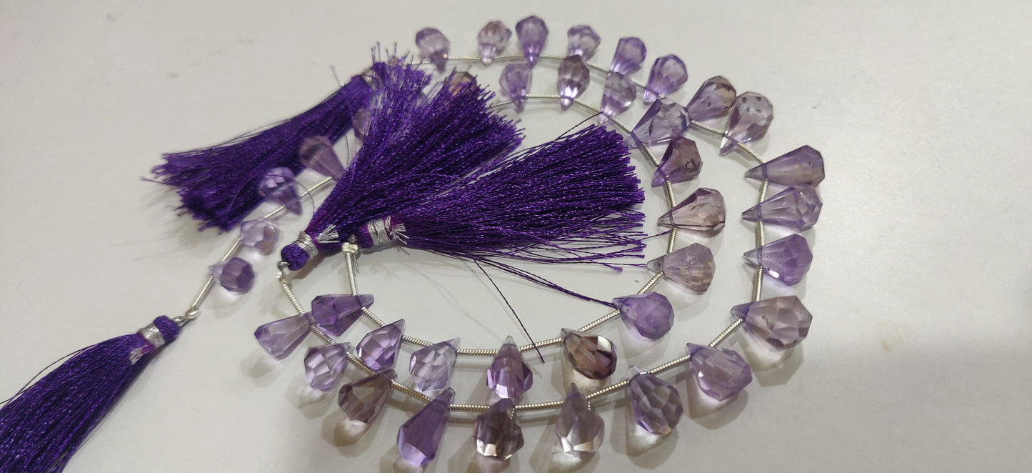 Natural Ametrine Briolette Faceted Teardrop 6x10mm to 9x15mm Beads Sold per Strand 8 inches long Top Quality Beads