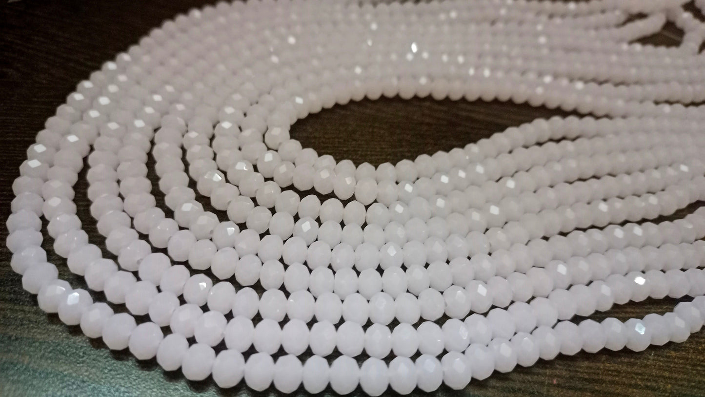 Rose Quartz 6mm Rondelle Faceted Beads Pink Hydro Quartz Beads sold Per Strand of 100 pcs