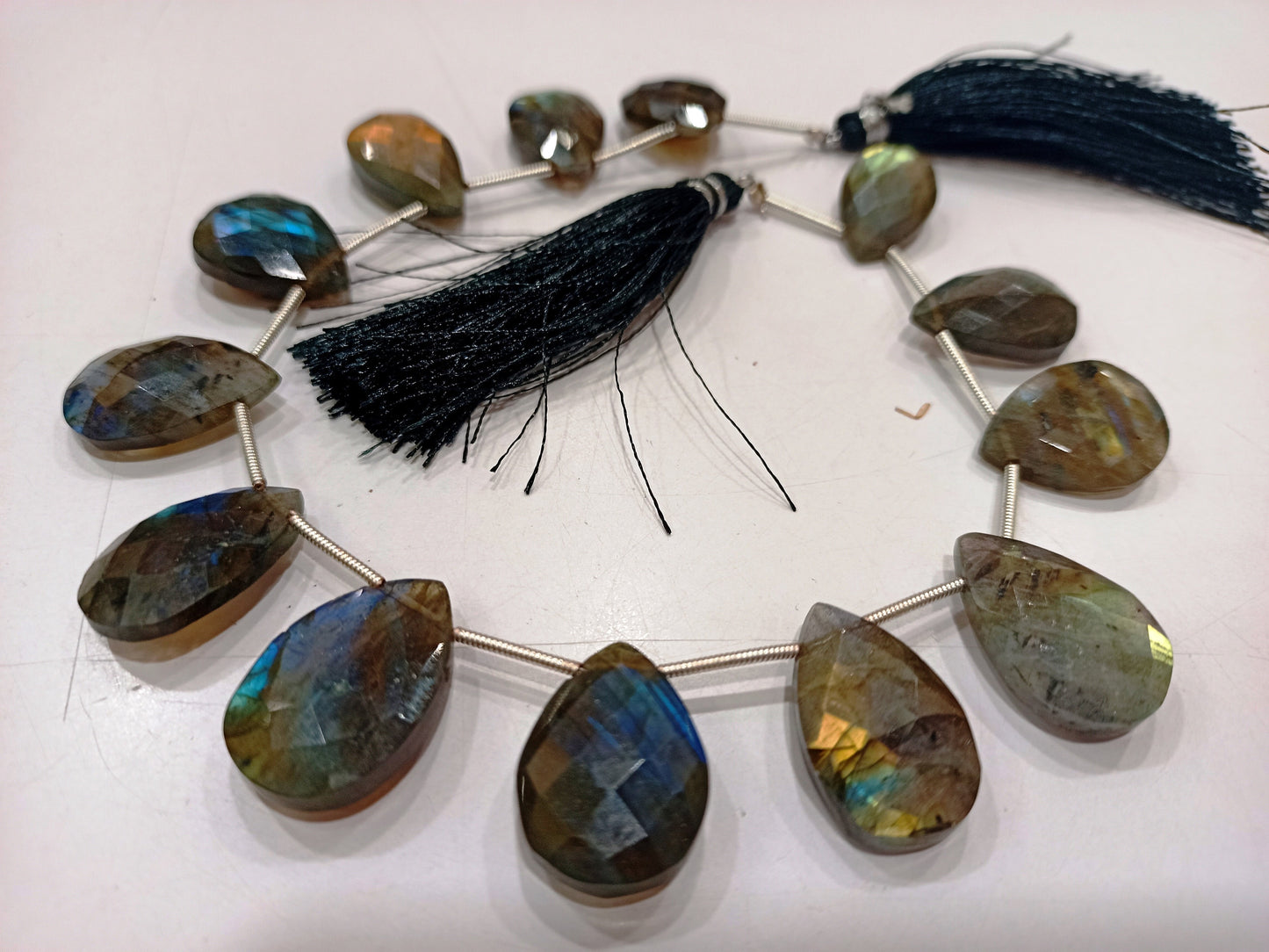 Natural Labradorite Pear heart Shape Briolette Beads sold Per strand 9 inches Long Great Quality Beads