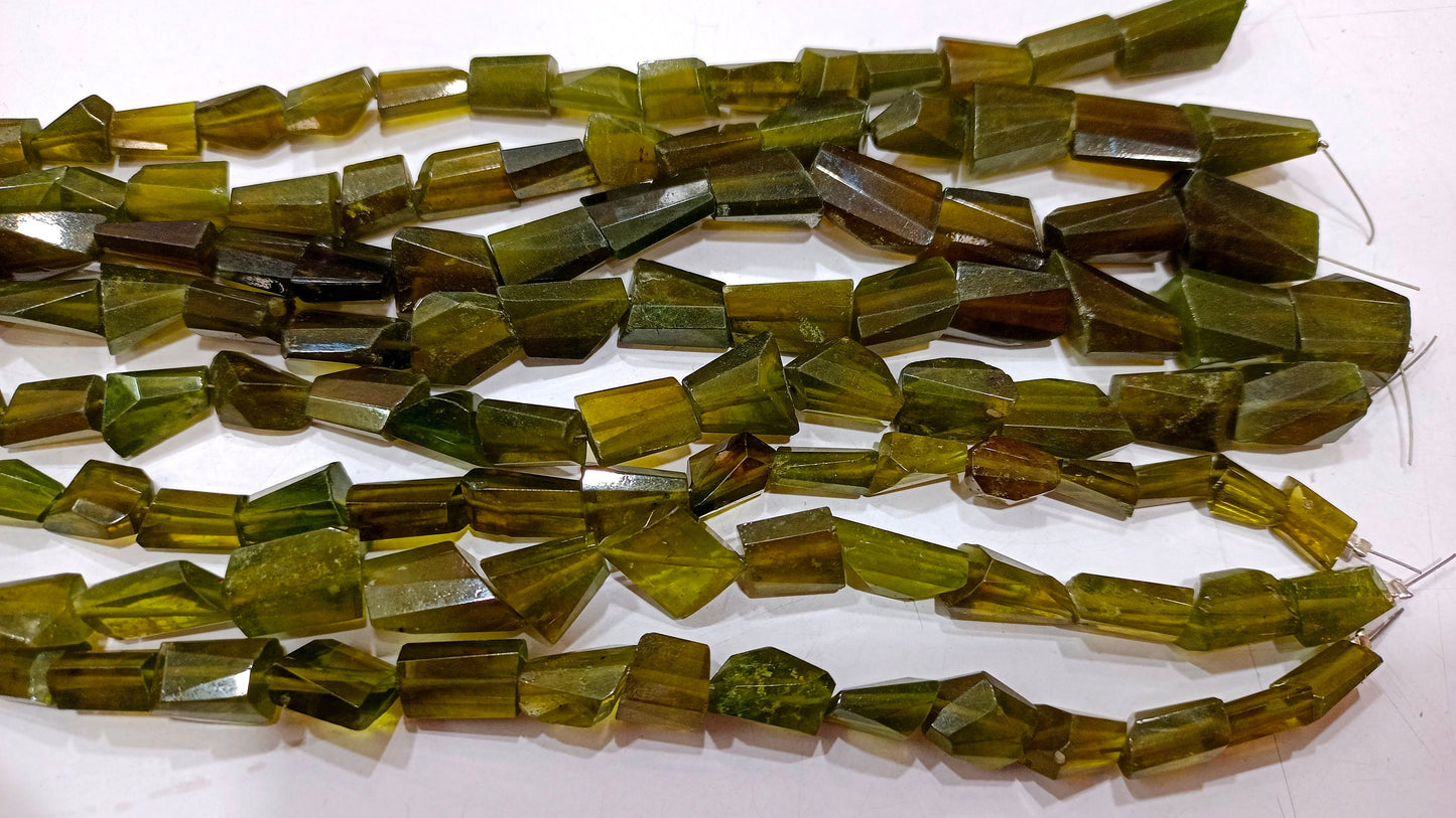 Natural Vessonite Garnet Laser Cut Briolette 10 to 15mm Tumbled Nugget Beads Sold Per strand 8 Inches Long Best quality Beads