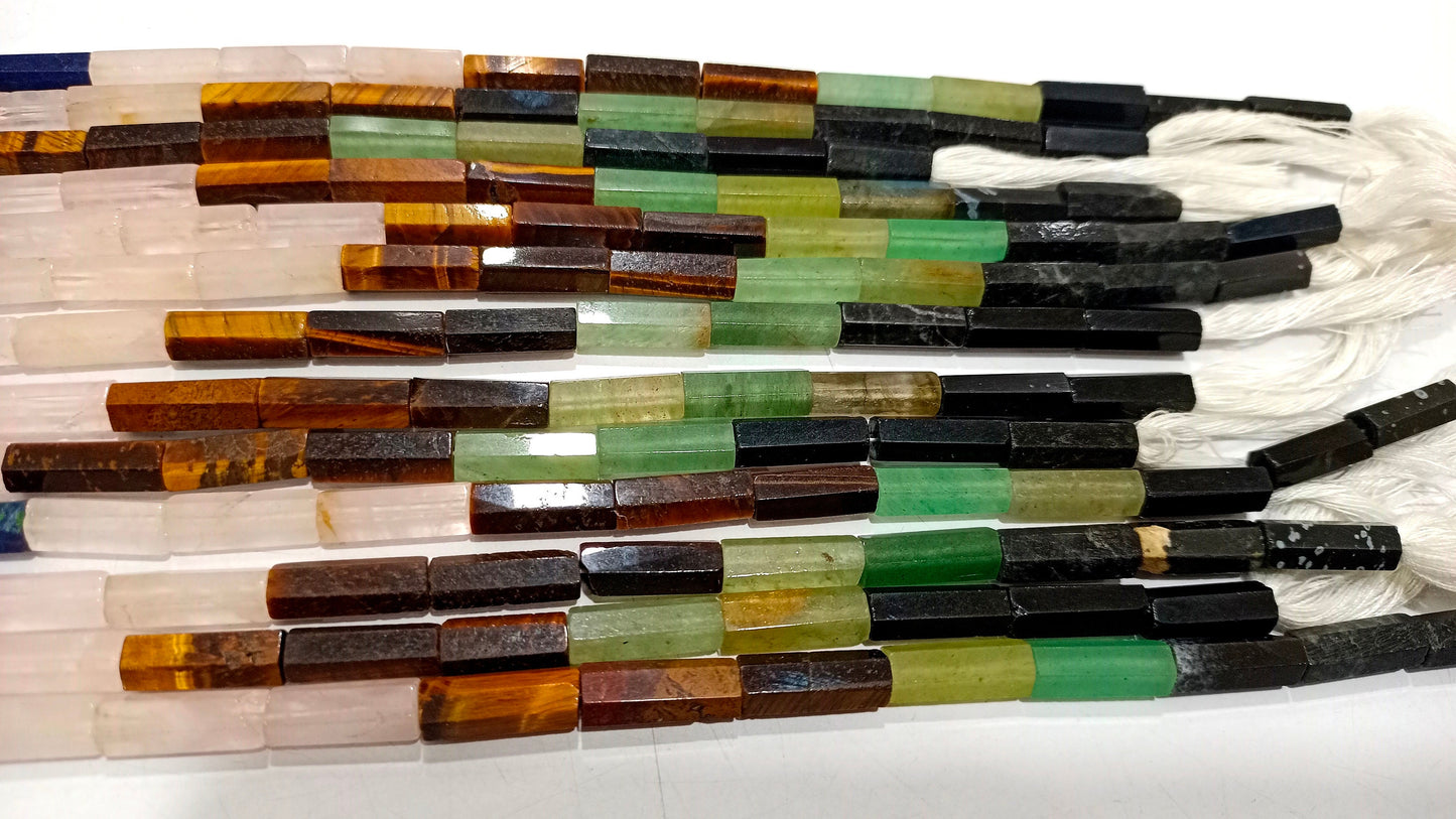 Natural Multi Color Tube Shape Briolette 5x15mm Beads Sold per strand 14 Inch Long Great Quality beads