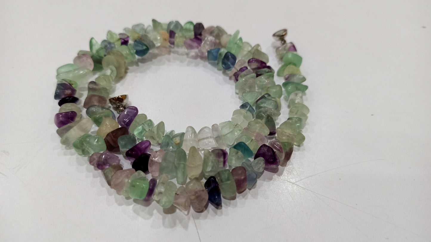 Natural Gemstone Uncut Chip Nugget Beads Necklace 18 Inch long Magnetic Clasp Choose the Stone