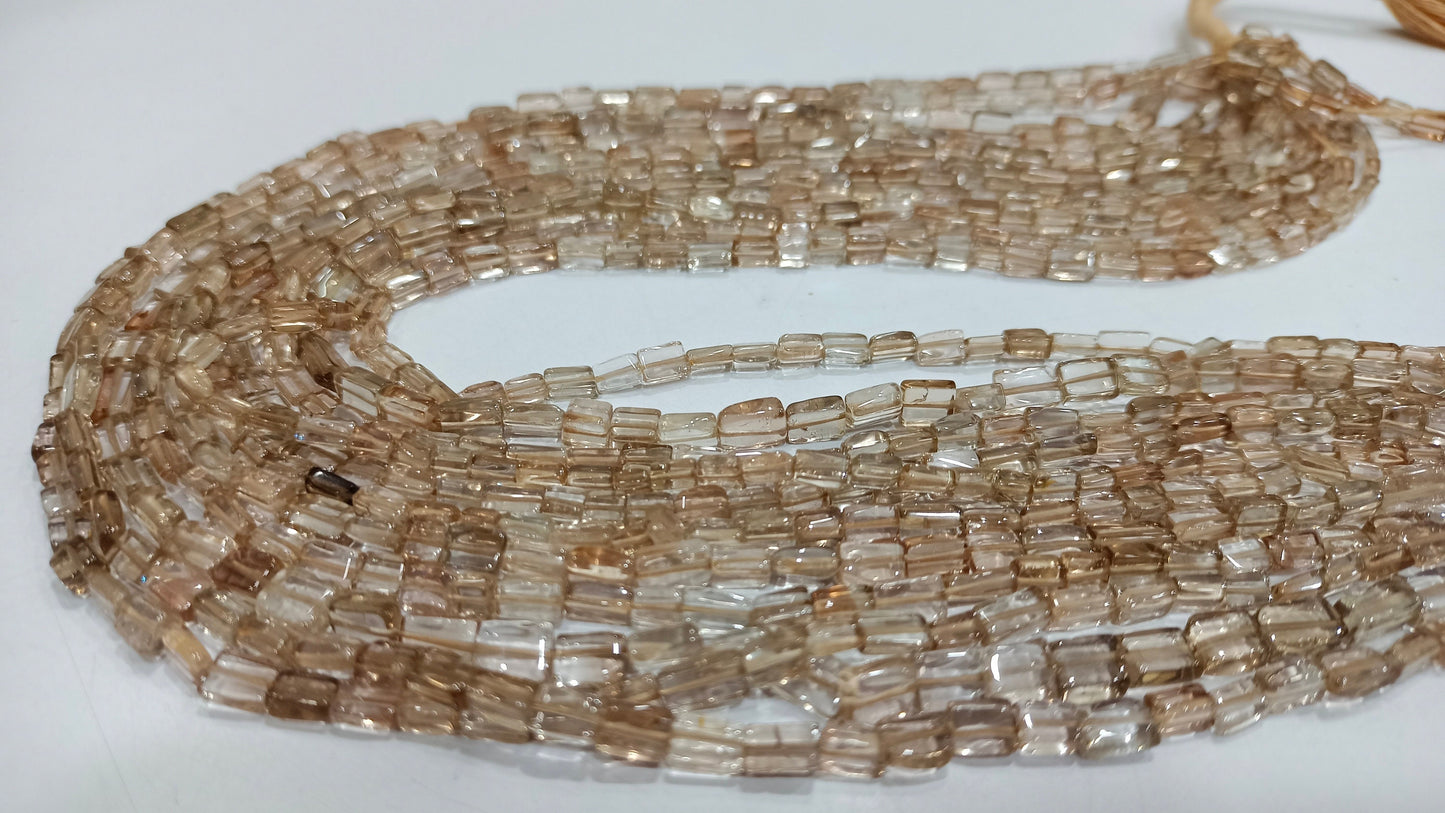 Natural Brown Topaz Plain Smooth Chiclets Beads, Size 3-4mm Imperial Brown Topaz Strand 13 Inches Long Brown Color Beads