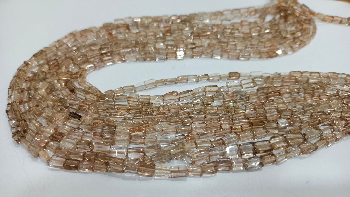 Natural Brown Topaz Plain Smooth Chiclets Beads, Size 3-4mm Imperial Brown Topaz Strand 13 Inches Long Brown Color Beads