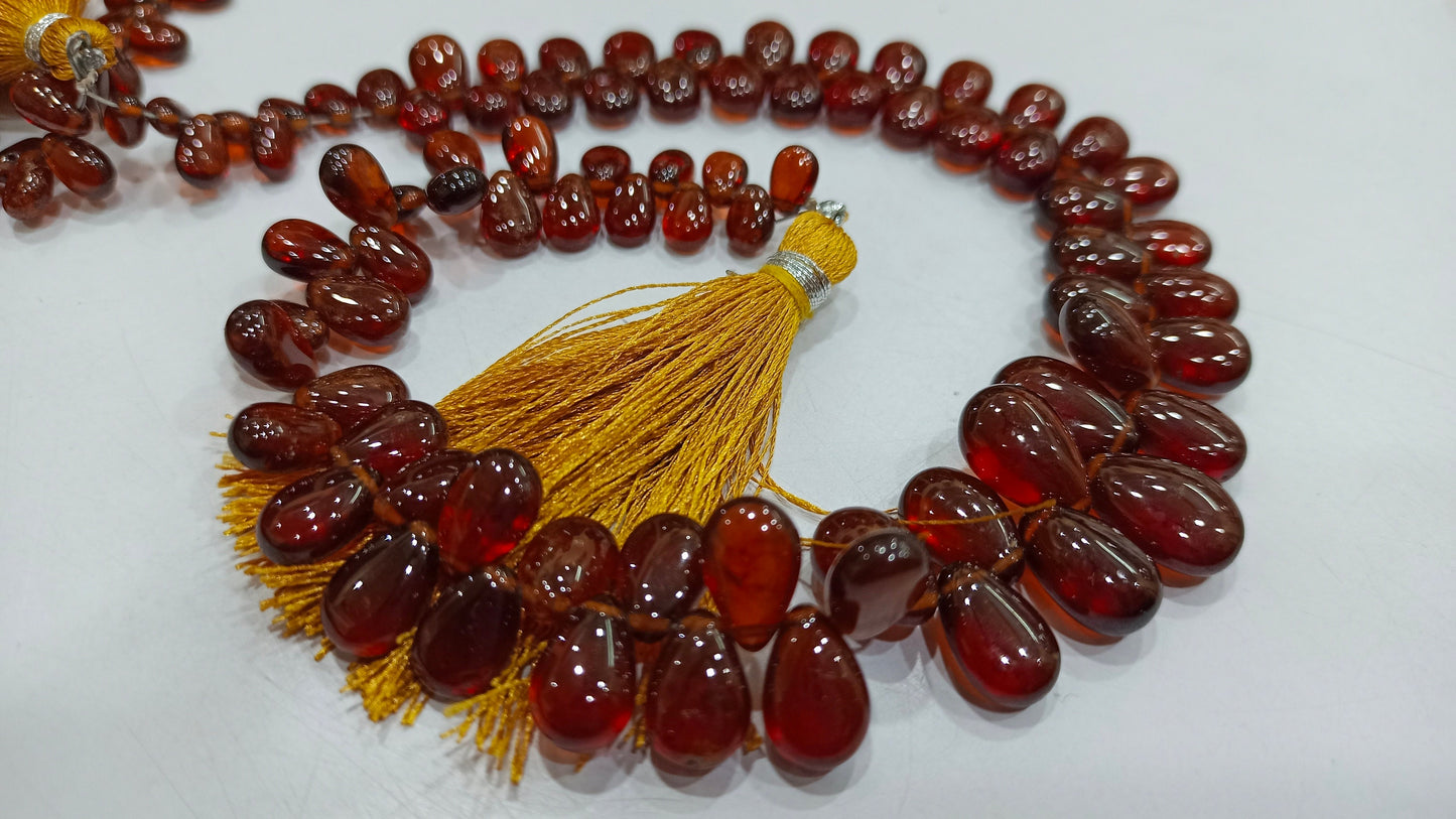 Natural Hessonite Garnet Birth Stone Pear heart Shape 4x6mm to 9x12mm Beads Sold Per strand 10 Inches Long