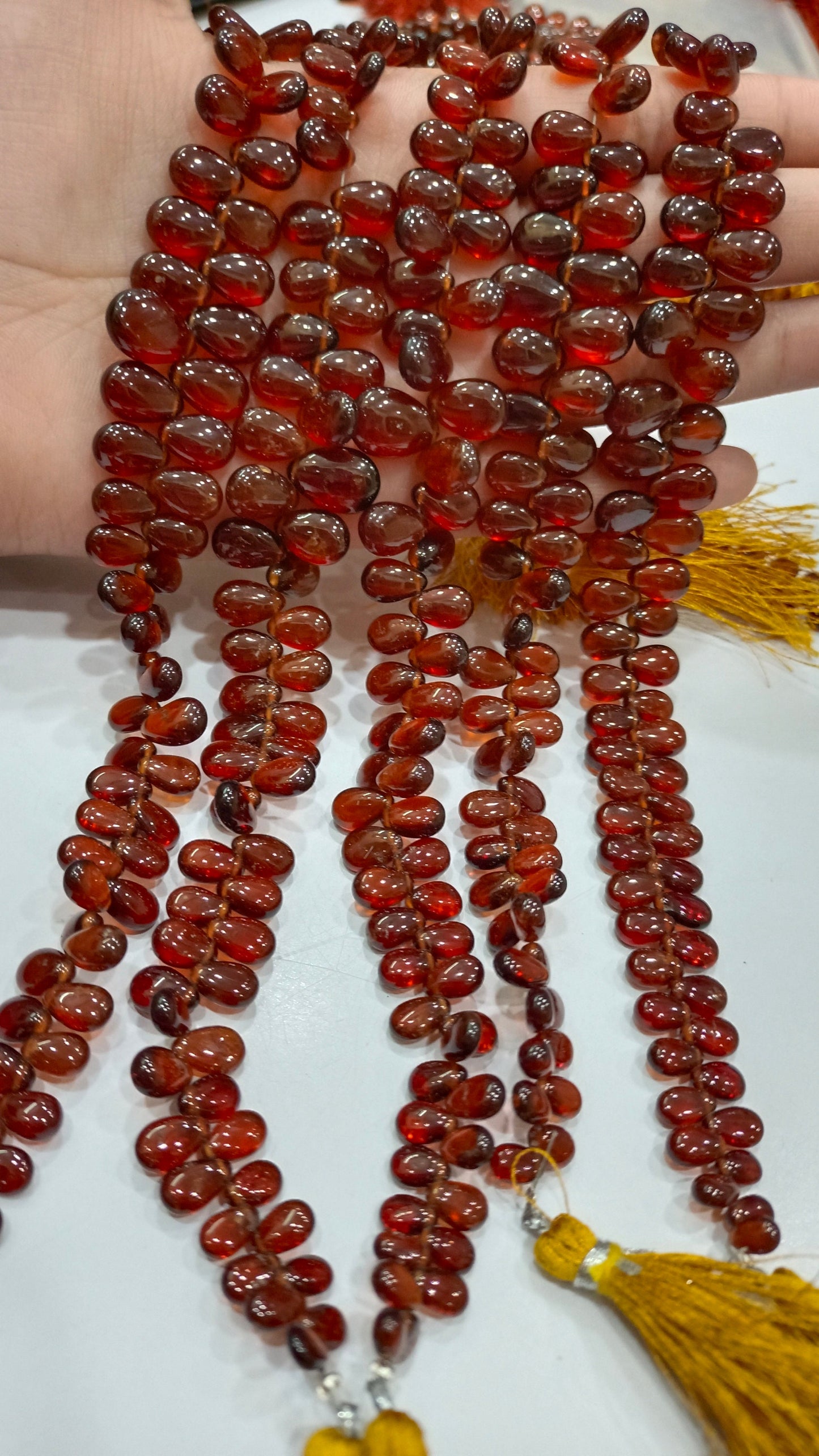 Natural Hessonite Garnet Birth Stone Pear heart Shape 4x6mm to 9x12mm Beads Sold Per strand 10 Inches Long