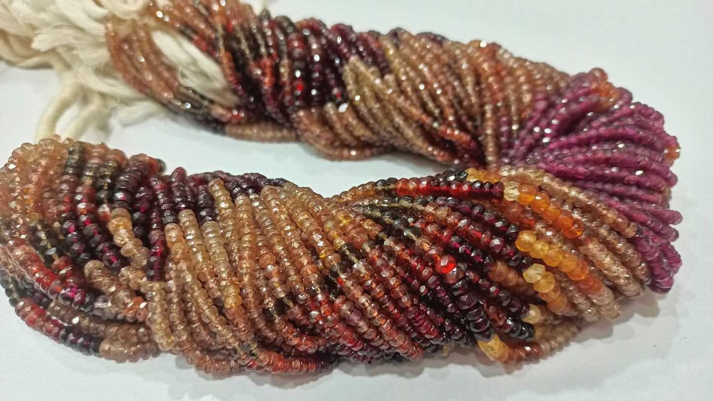 Natural Tundra Multi sapphire Rondelle Faceted 3-4mm Beads Sold per strand 14 Inches Long Jewelry Making beads Choose the size