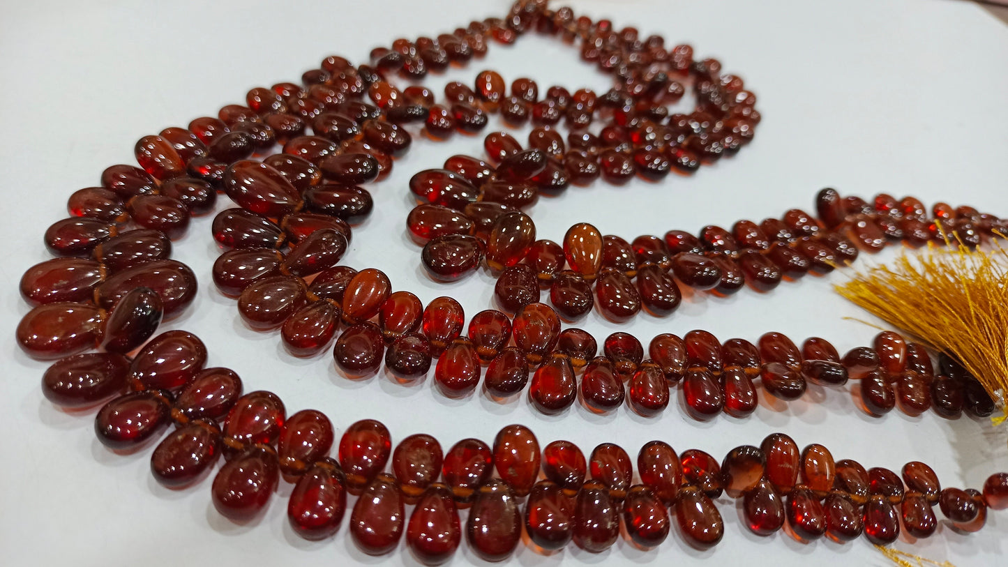 Natural Hessonite Garnet Birth Stone Pear heart Shape 4x6mm to 9x12mm Beads Sold Per strand 10 Inches Long
