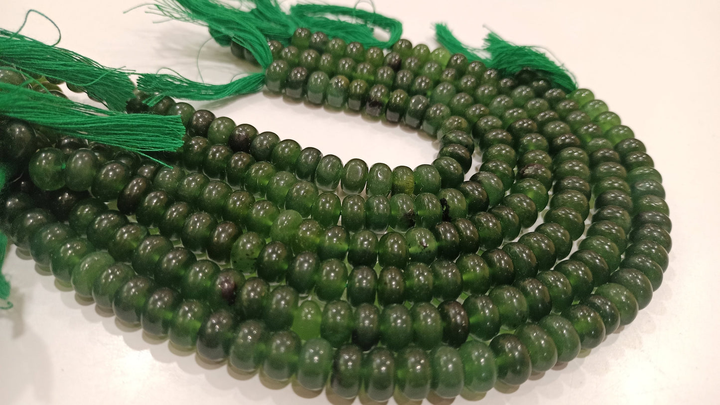Natural Serpentine Rondelle Plain smooth 8mm Beads Sold per strand 8 inches long Great Quality Beads