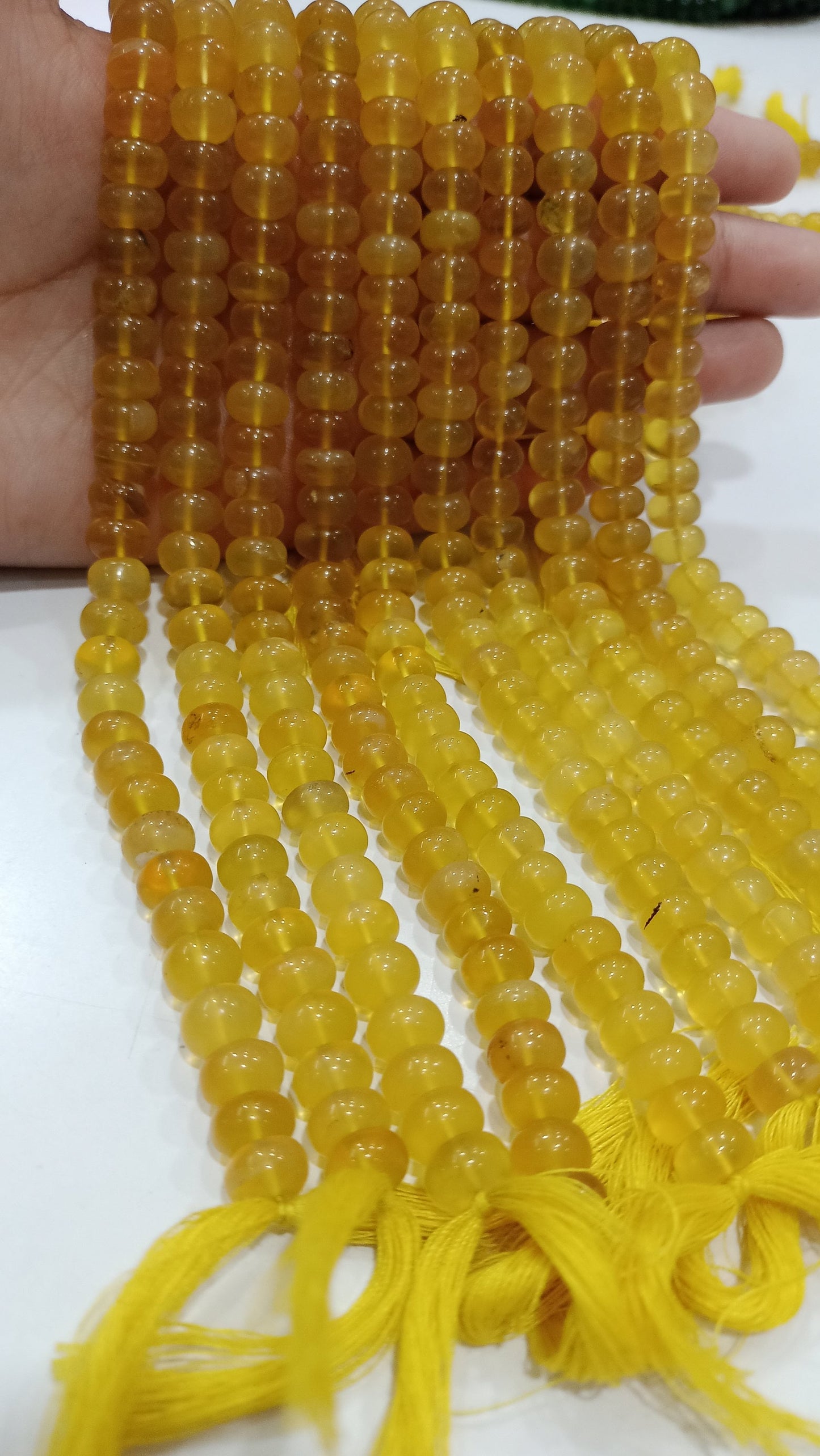 Natural Yellow opal Rondelle Plain smooth 8mm Beads Sold per strand 8 inches long Great Quality Beads