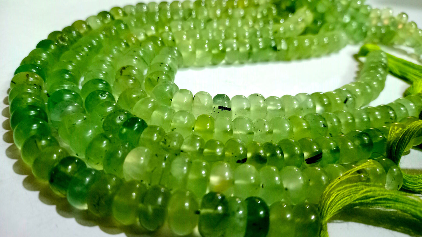 Natural Prehnite Gemstone Rondelle Plain Smooth 8mm Beads Sold per Strand 8 Inches long Great Quality Gemstone beads