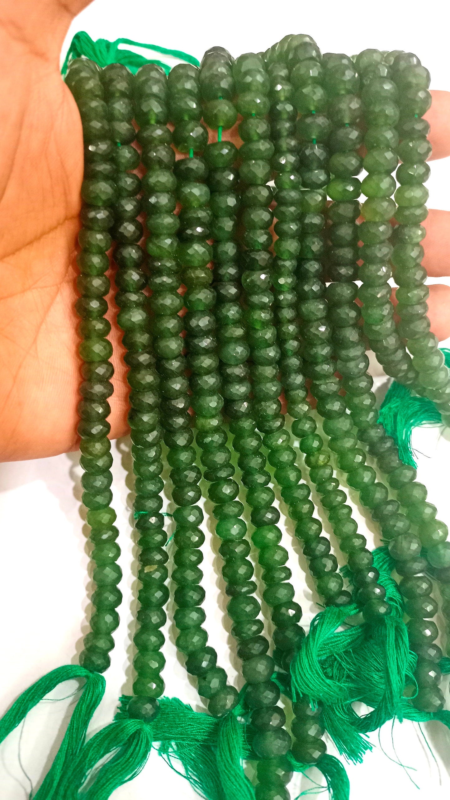Natural Serpentine Rondelle Faceted 8mm Gemstone Beads Sold per strand 8 inches long Great Quality Beads