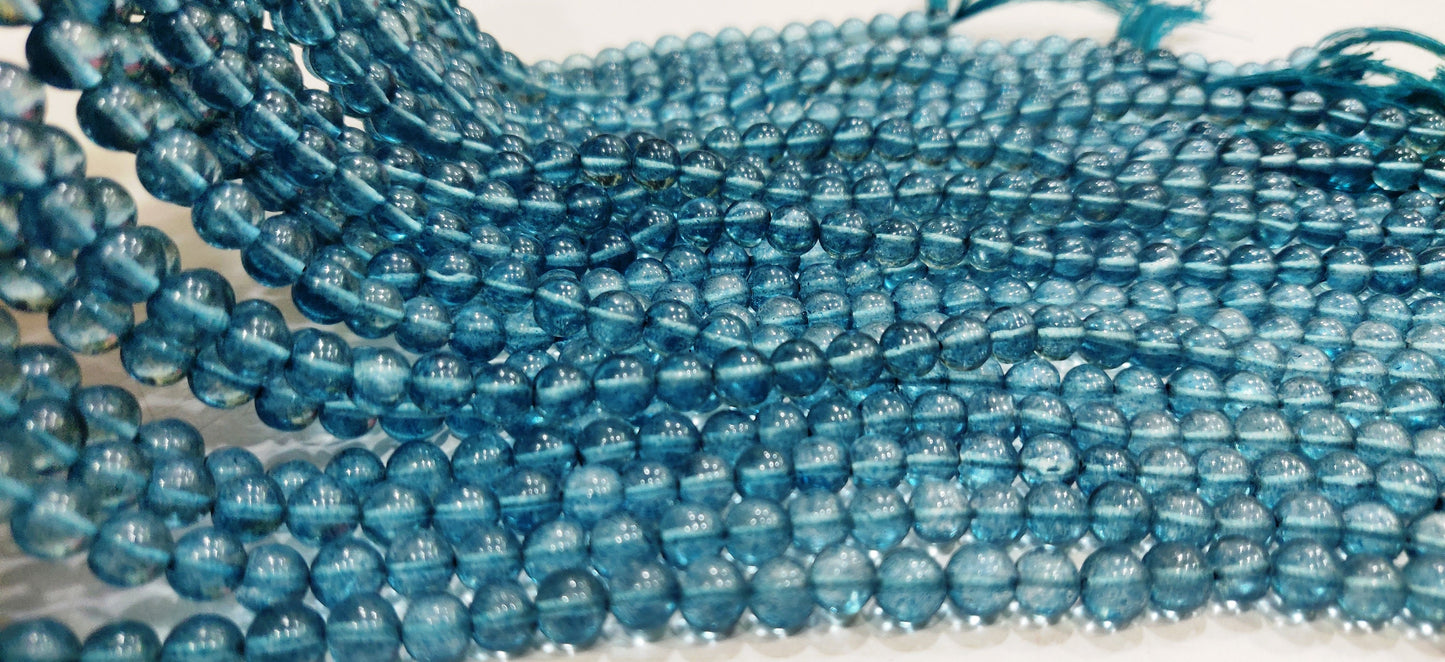 Natural Topaz London Blue Color Round Ball Shape Plain Smooth 6mm Beads Sold Per Strand 13 Inches Long Best Quality Beads