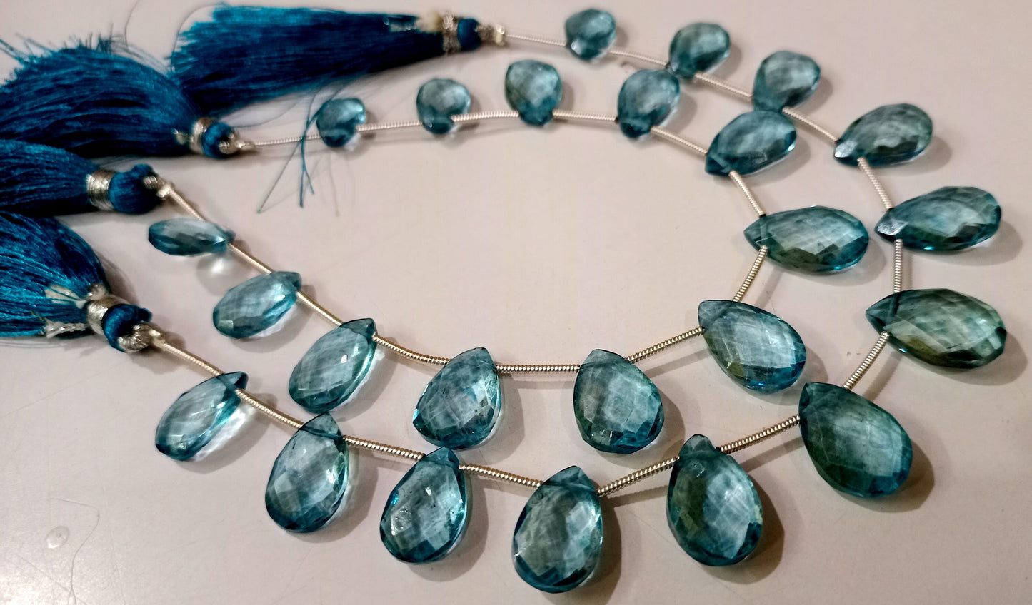 Natural London Blue Topaz Pear Shape Faceted 8x13 to 10x15mm Graduated Gemstone Beads Sold Per strand 8 inches Long Great Quality Beads