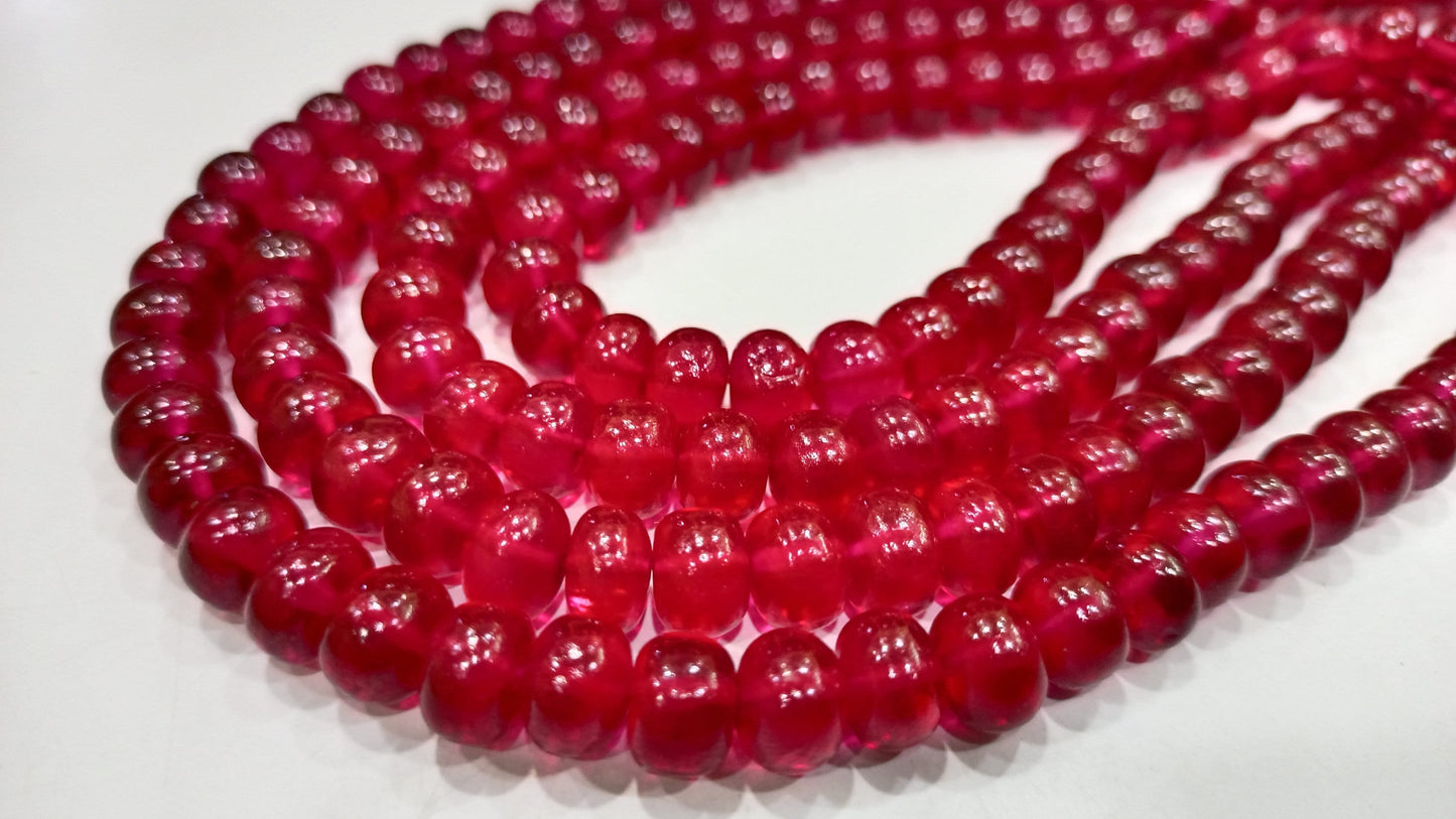 Exotic Ruby Top Quality Rondelle Pain Smooth 7-8mm Beads Sold Per Strand 8 inches Long best quality Jewelry making Beads
