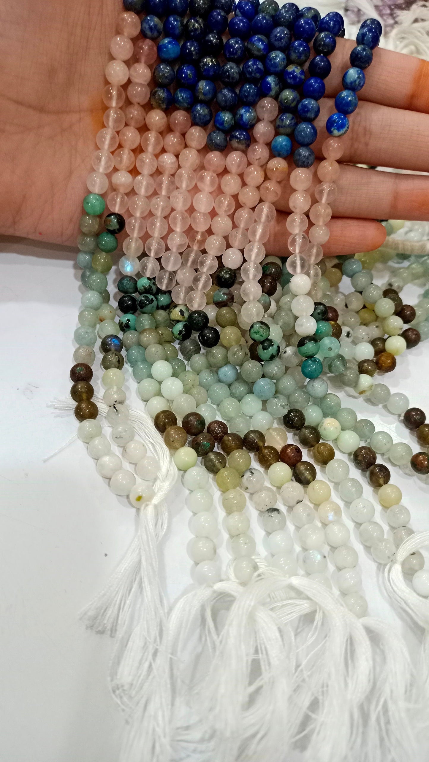Natural Multi Gemstone Round Plain Smooth 6-7mm Beads Sold Per Strand 8 Inches Long Great Quality Jewelry Making Beads Choose the Design