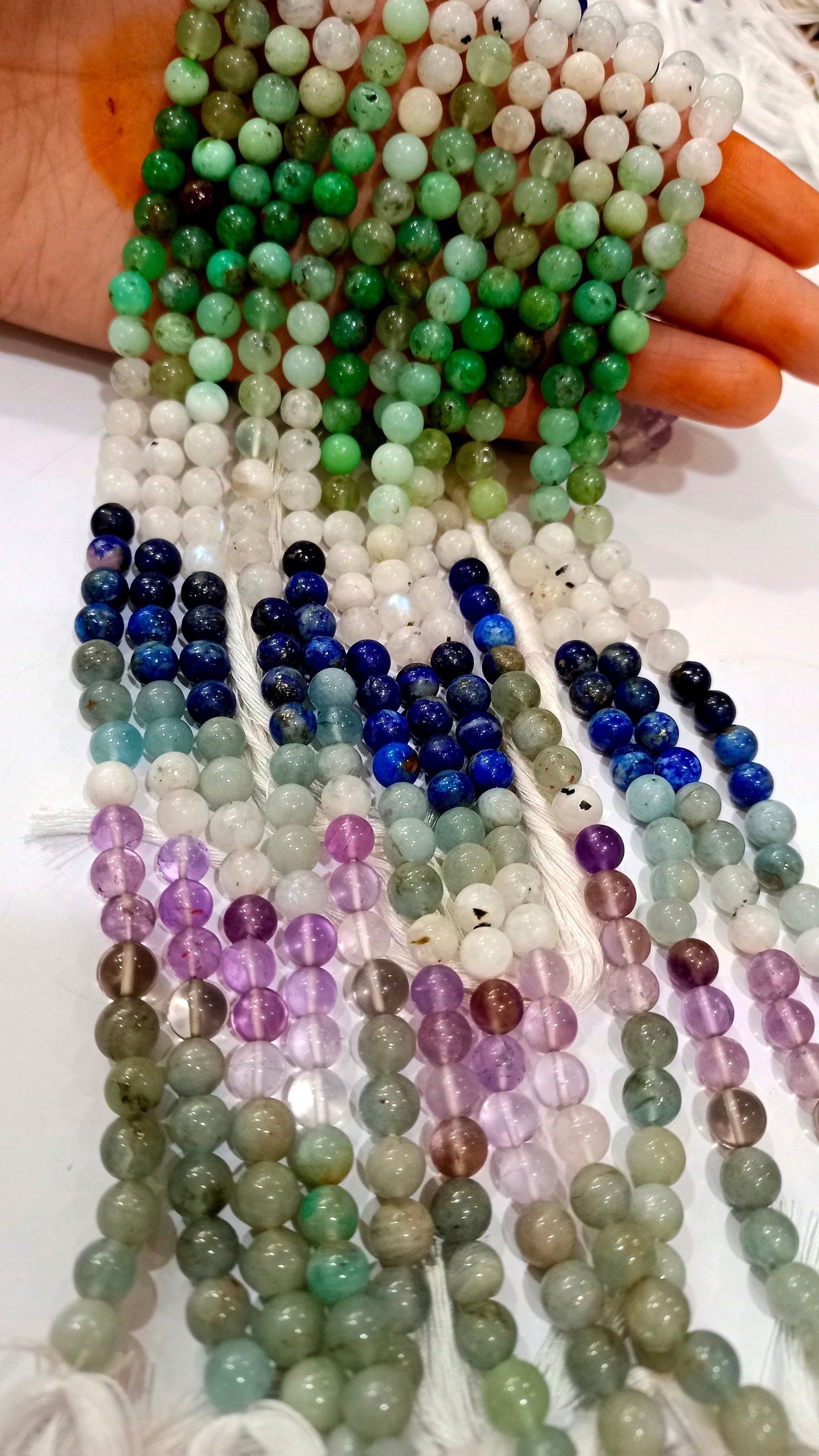 Natural Multi Gemstone Round Plain Smooth 6-7mm Beads Sold Per Strand 8 Inches Long Great Quality Jewelry Making Beads Choose the Design