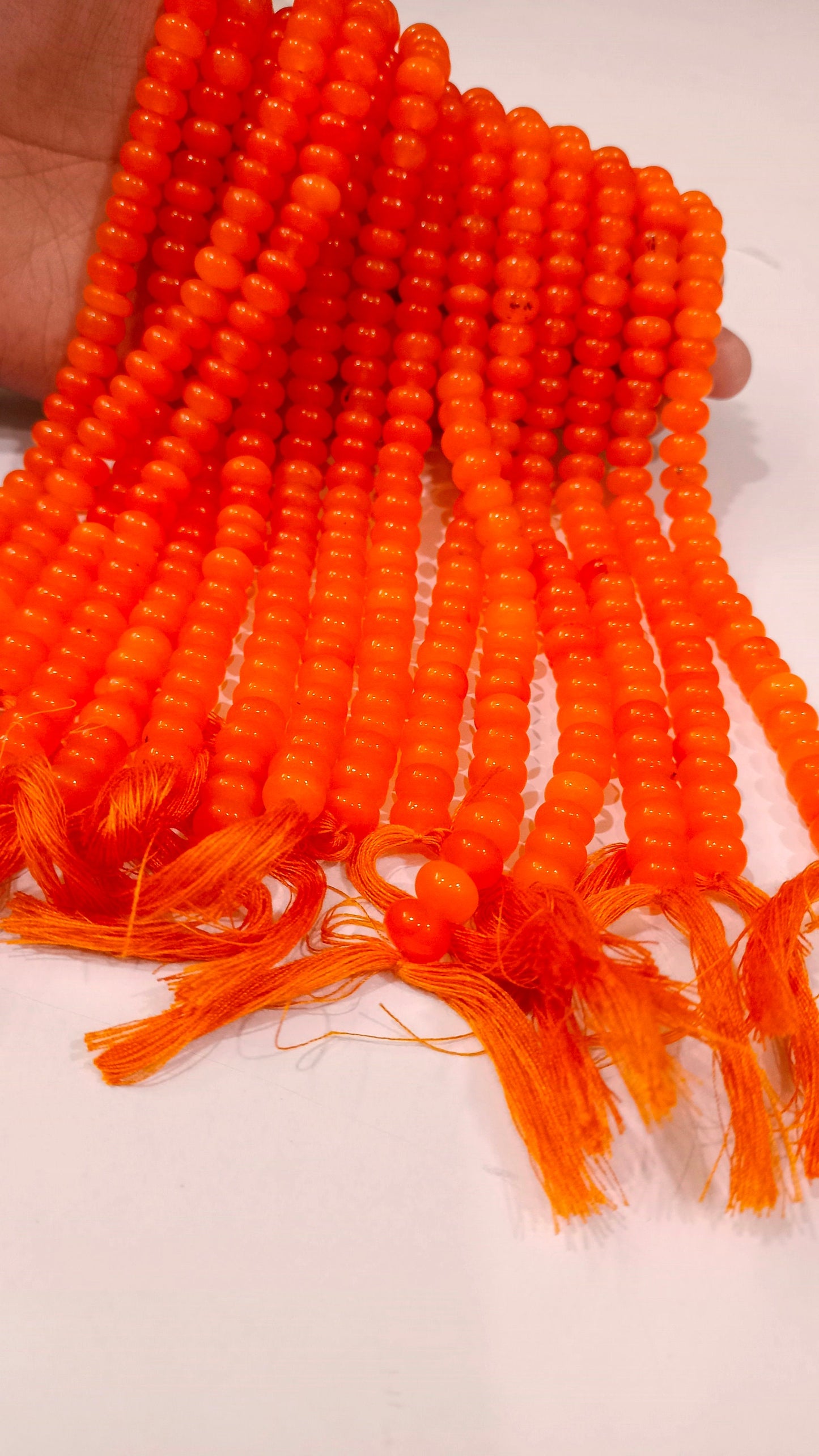 Natural Orange Chalcedony Rondelle Plain Smooth 8mm Gemstone Beads Sold per Strand 8 inches Long Great Quality Jewelry Making Beads