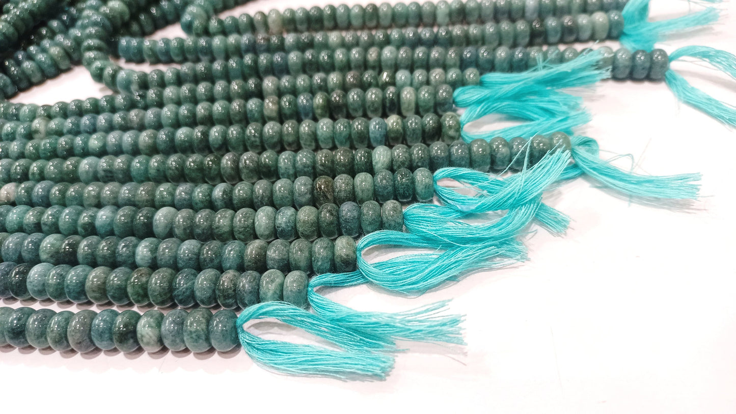 Natural Gemstone Grey Chalcedony Rondelle plain smooth 8mm Beads Gemstone Beads Sold Per strand 8 inches Long
