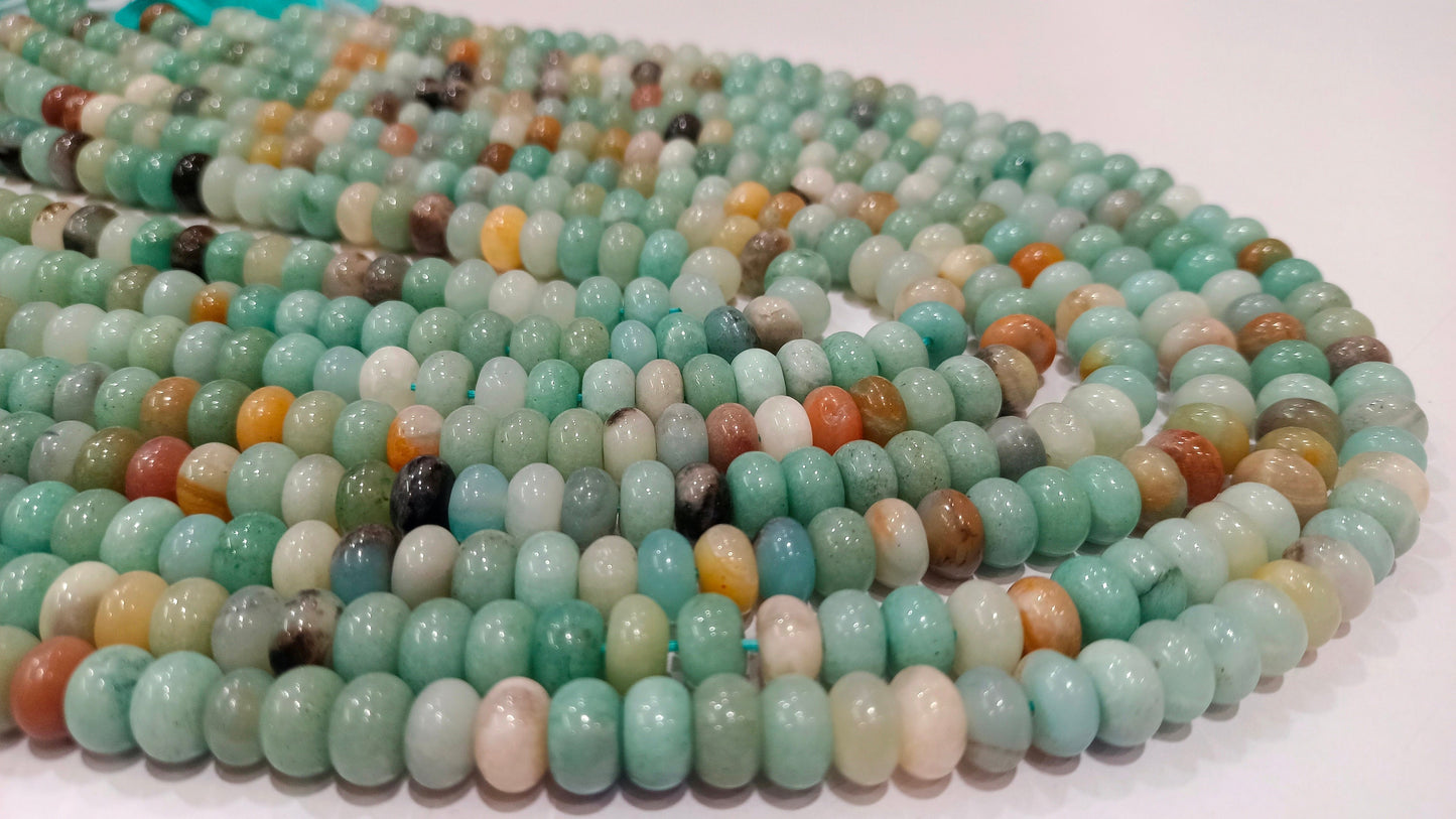 Natural Peruvian Opal Rondelle plain smooth 8mm Beads Gemstone Beads Sold Per strand 8 inches Long