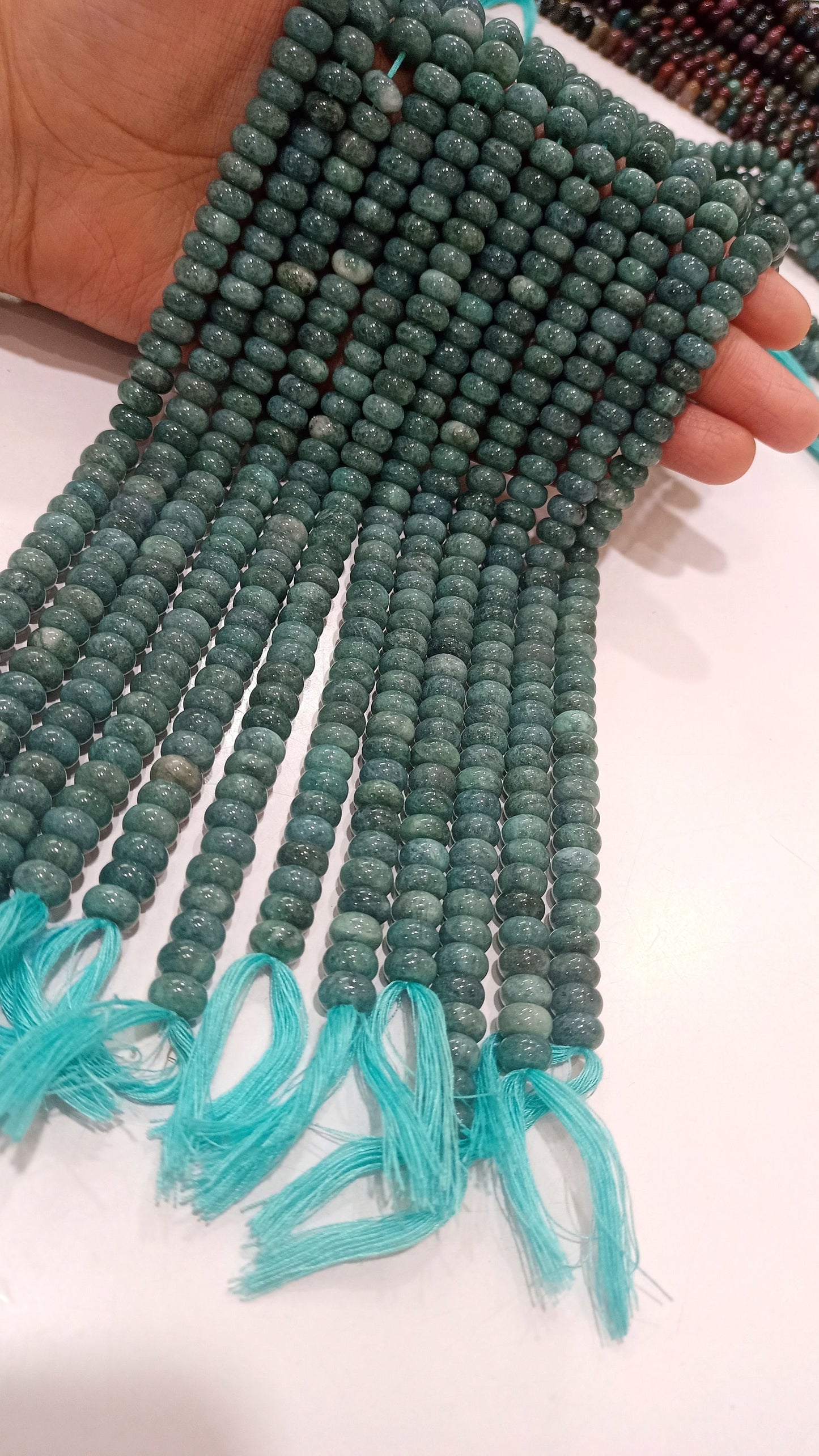 Natural Gemstone Grey Chalcedony Rondelle plain smooth 8mm Beads Gemstone Beads Sold Per strand 8 inches Long