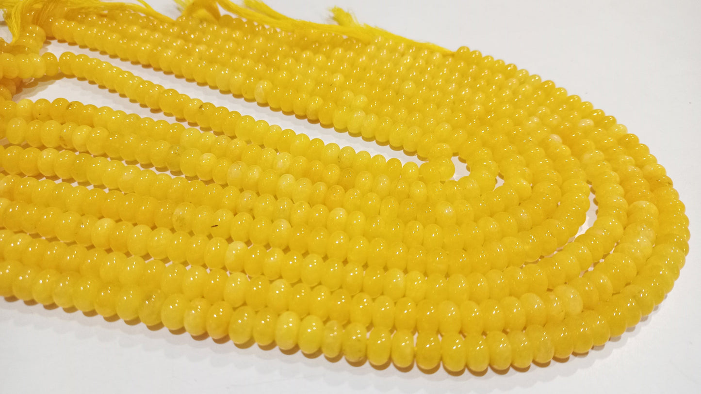 Natural Yellow Quartz Rondelle Plain Smooth 8mm Gemstone Beads Sold Per Strand 8 Inches Long Great Quality Beads