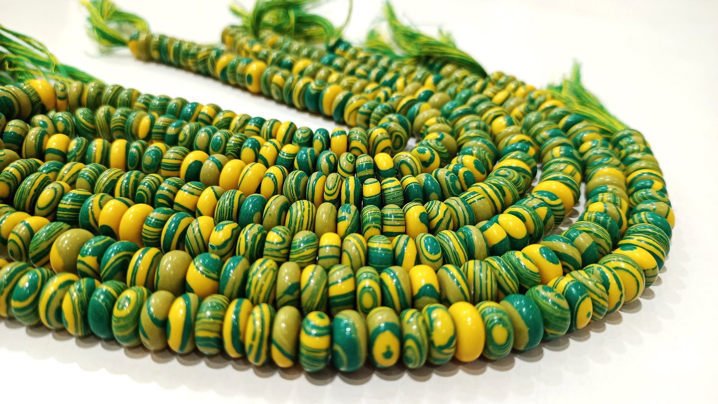Fordite Agate Multi Color Gemstone Rondelle Plain Smooth Beads Sold per Strand 8 inches Long Necklace and bracelet Making Beads