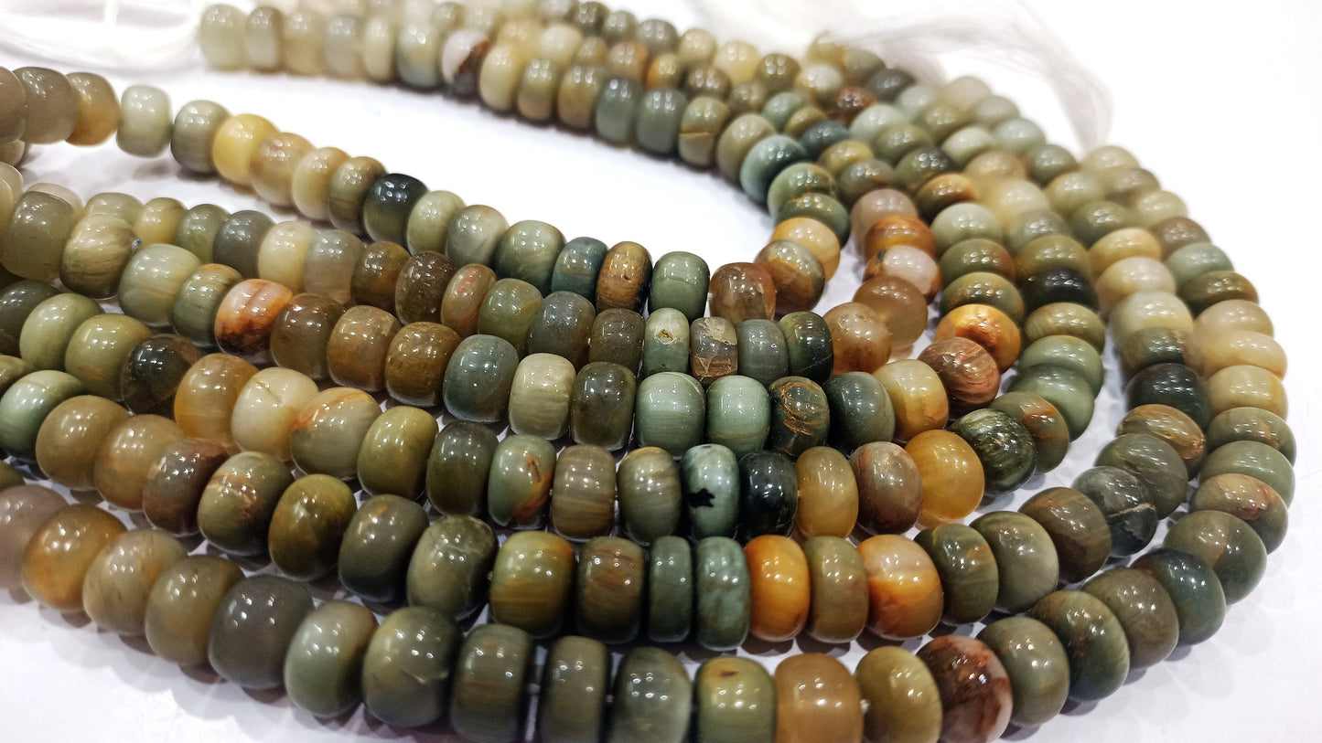 Natural Cat's Eye Rondelle Plain smooth 8mm Beads Sold Per Strand 8 Inches long Great Quality Beads