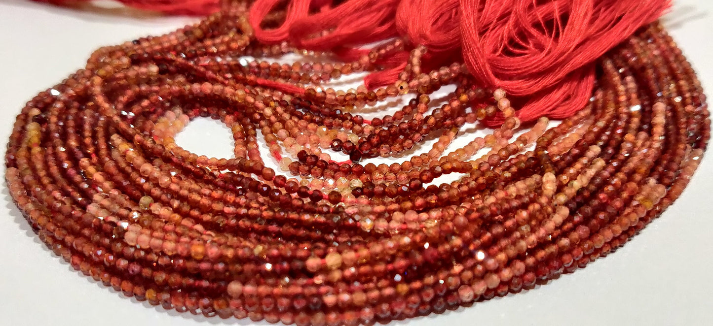Natural Spinel Shaded Round Faceted 2mm Precious Beads Sold Per Strand 13 Inches Long Great Quality Beads