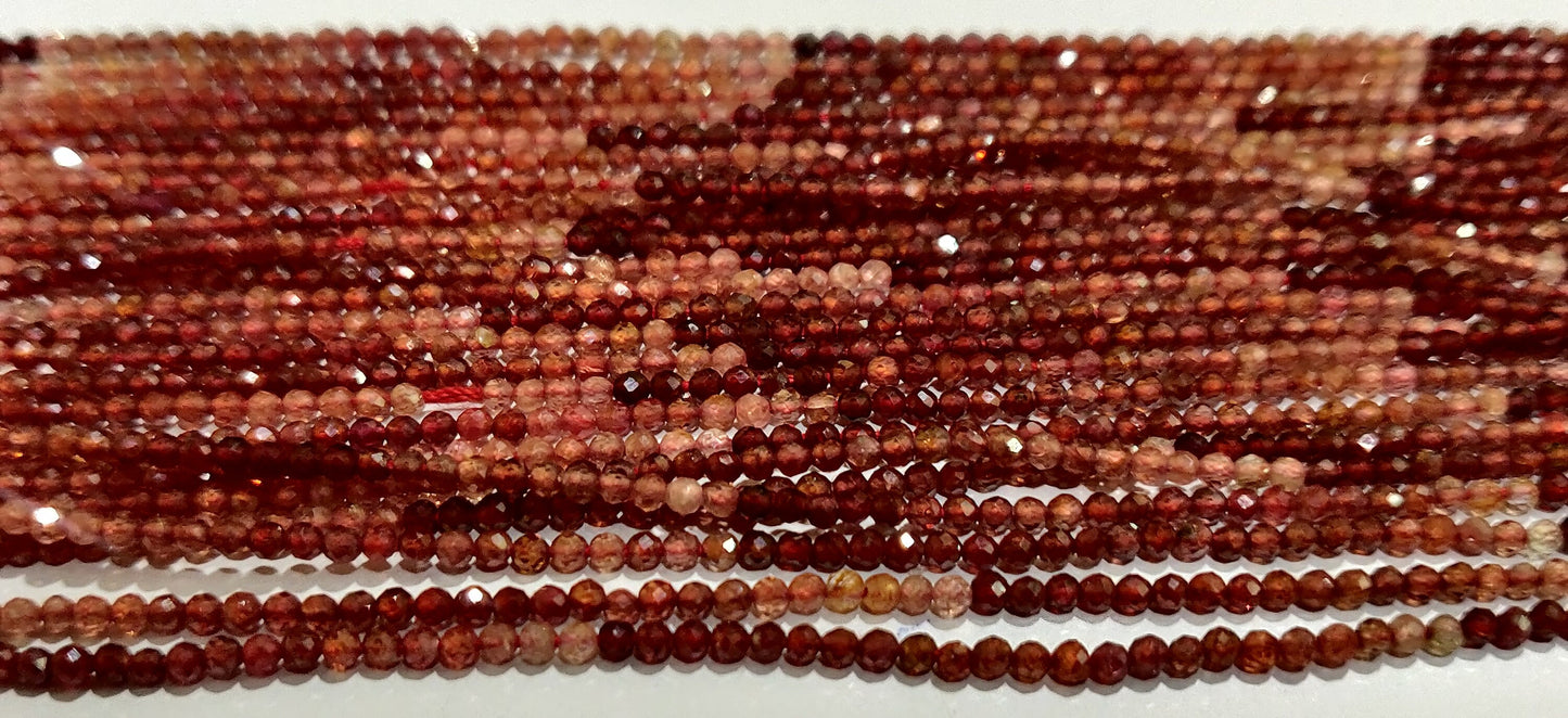 Natural Spinel Shaded Round Faceted 2mm Precious Beads Sold Per Strand 13 Inches Long Great Quality Beads