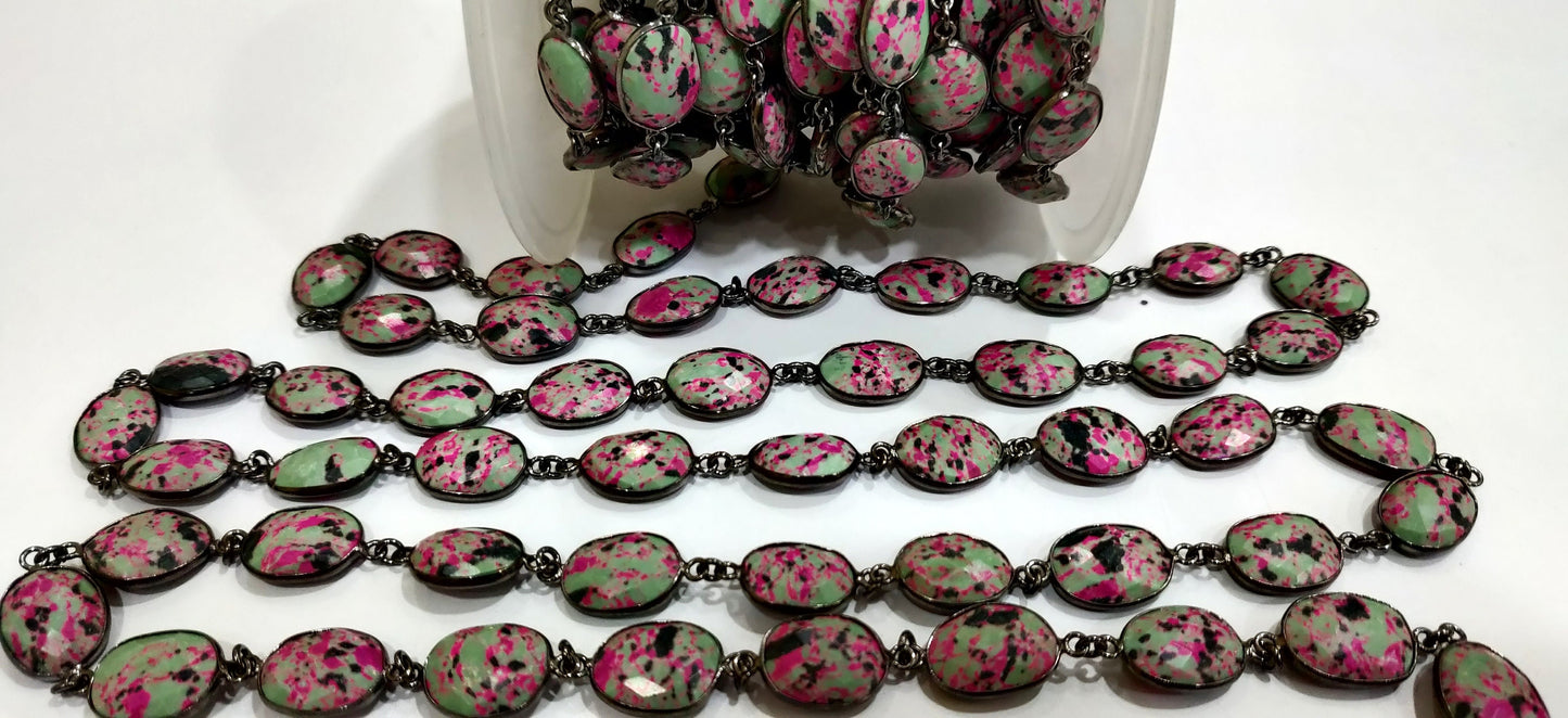 Fordite Quartz Free Shape Briolette 10to15mm Bezel Connector Gemstone Chain Sold Per Foot Great Quality Chain