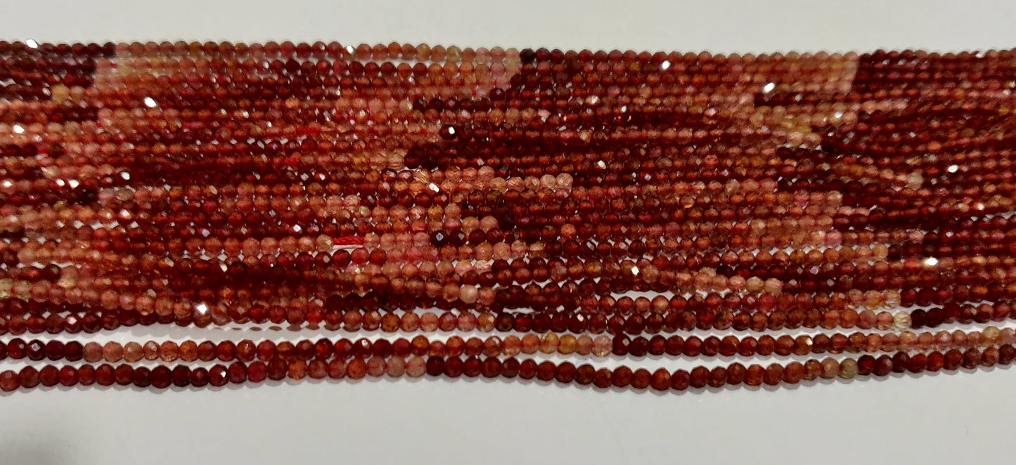 Natural Spinel Shaded Round Faceted 2mm Precious Beads Sold Per Strand 13 Inches Long Great Quality Beads