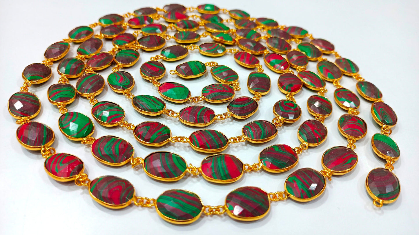 Fordite Quartz Free Shape Briolette 10 to 15mm Bezel Connector Gemstone Chain Sold Per Foot Great Quality Chain