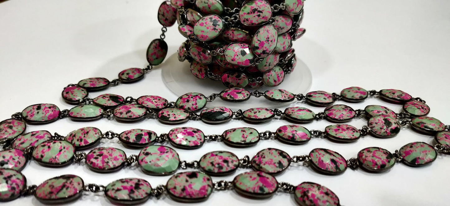 Fordite Quartz Free Shape Briolette 10to15mm Bezel Connector Gemstone Chain Sold Per Foot Great Quality Chain