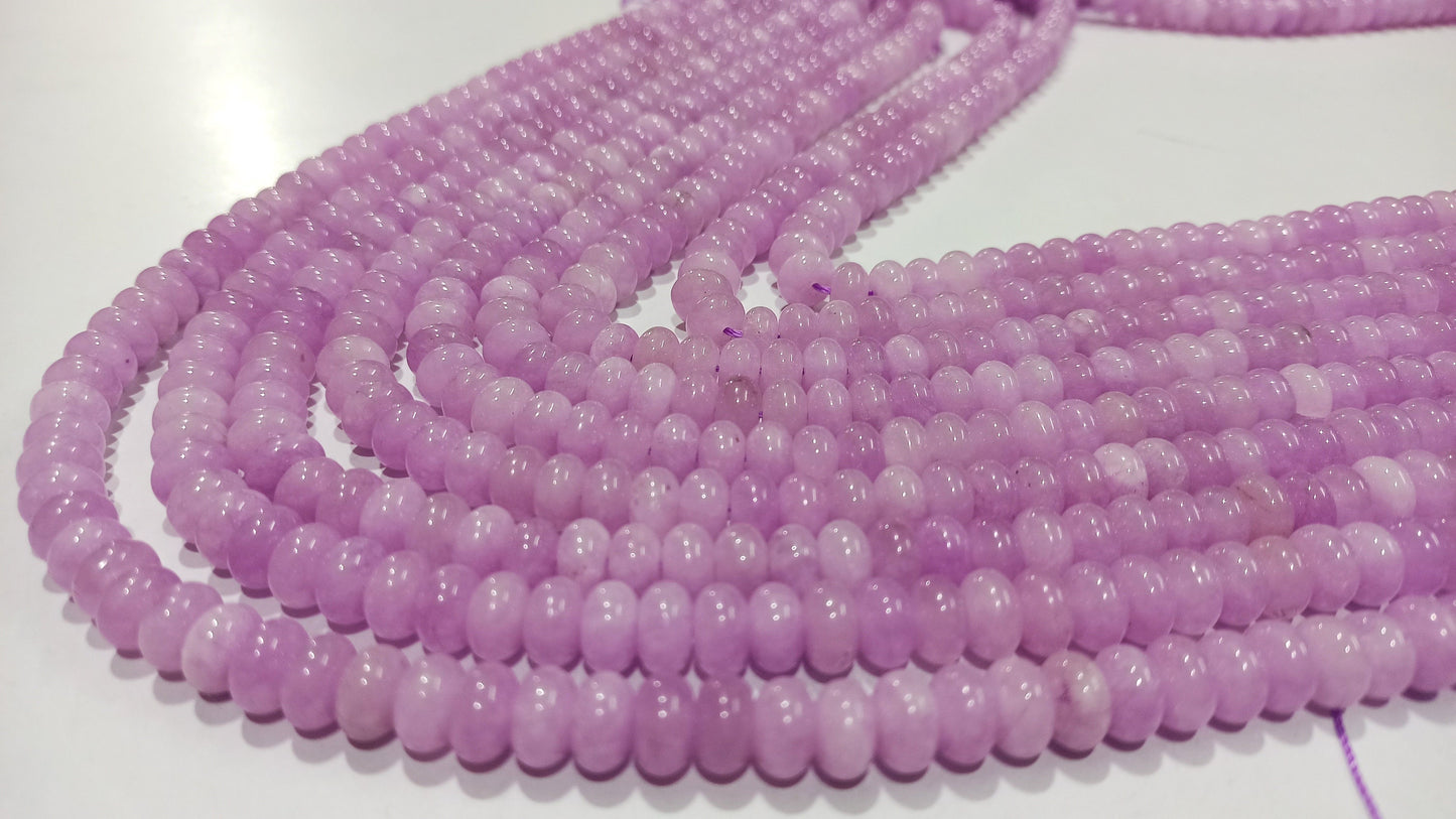 Natural Lavender Chalcedony Rondelle Plain Smooth 8mm Gemstone Beads Sold Per strand 8 Inches Long Jewelry Making Beads