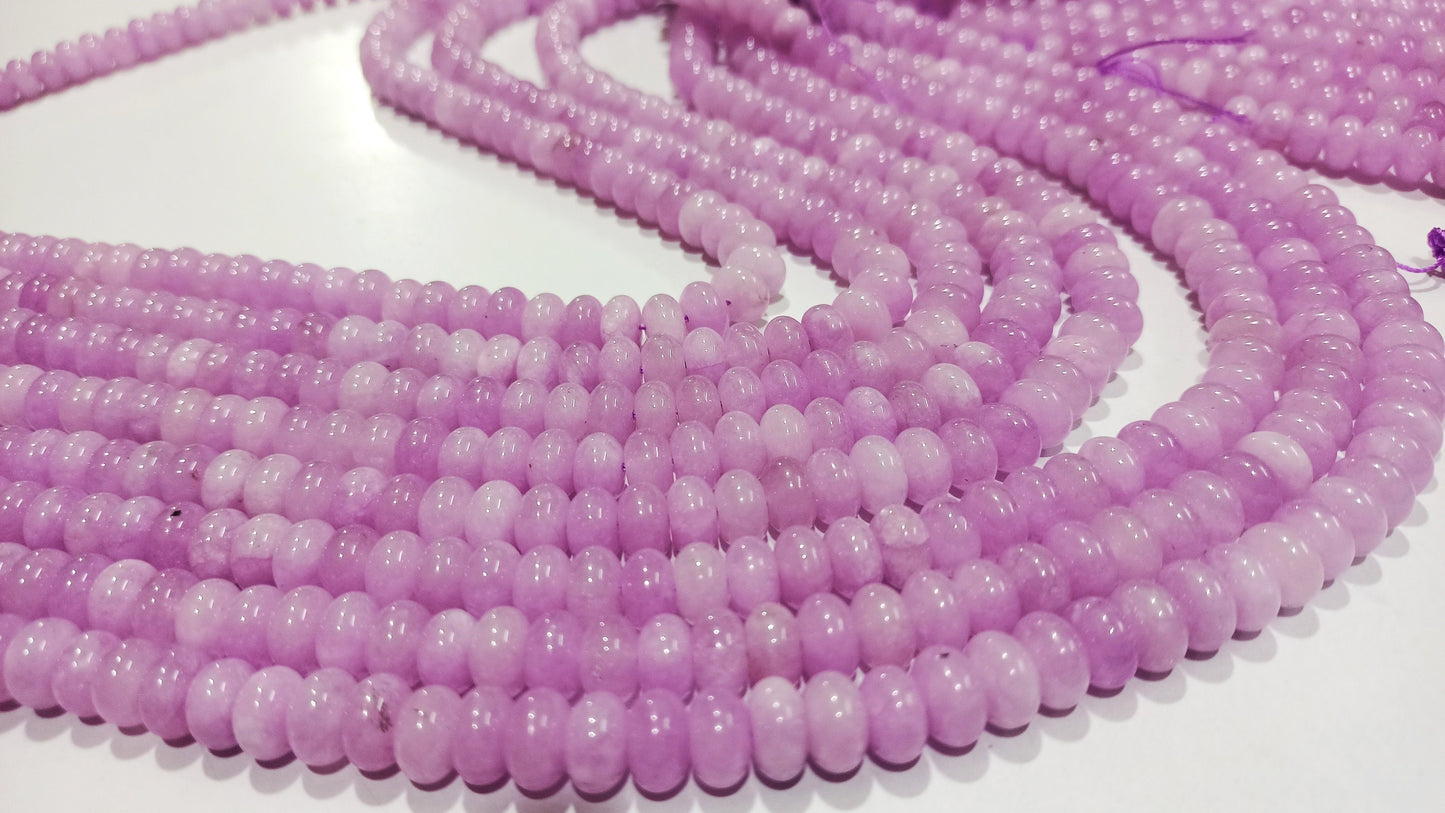 Natural Lavender Chalcedony Rondelle Plain Smooth 8mm Gemstone Beads Sold Per strand 8 Inches Long Jewelry Making Beads