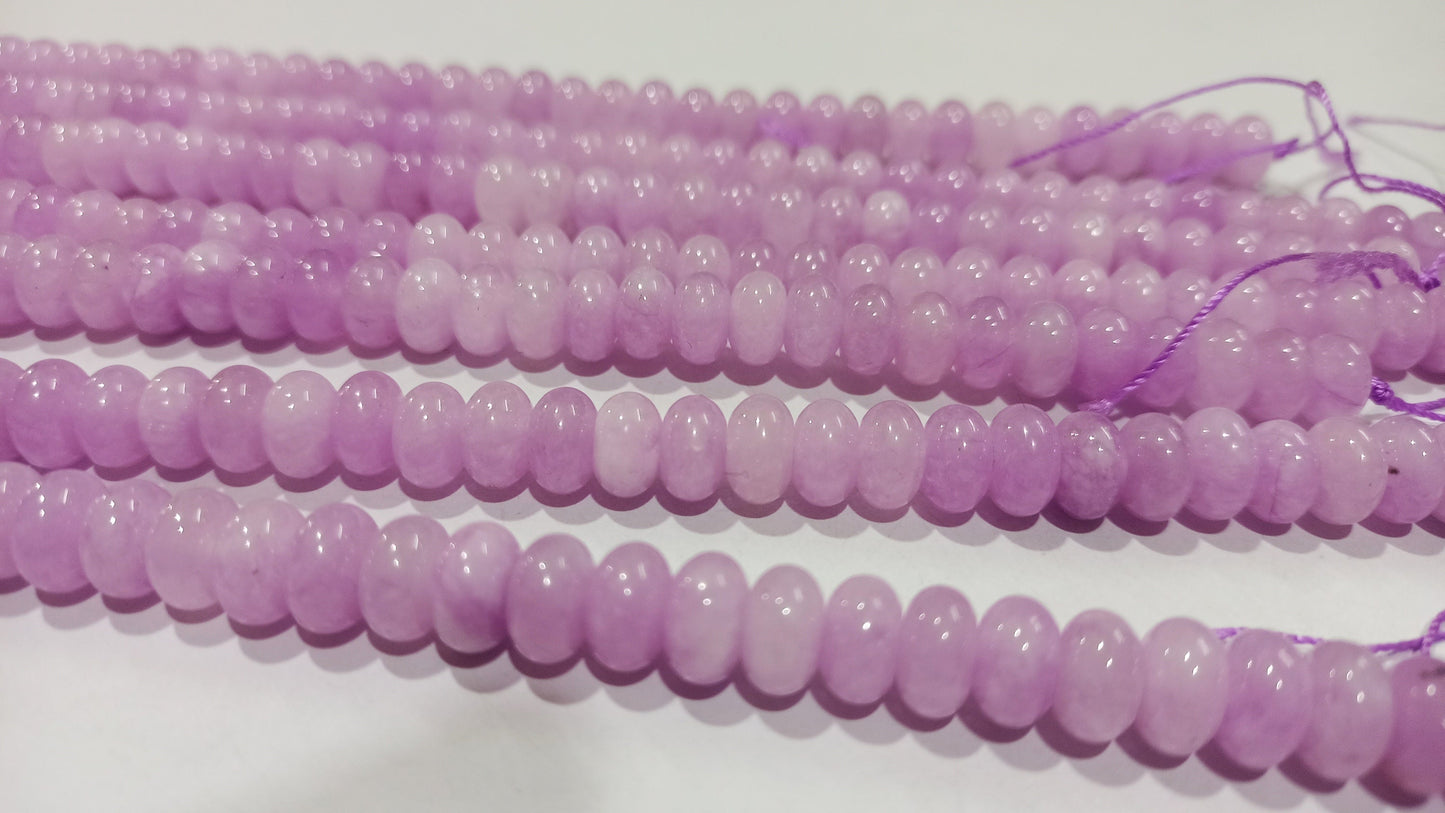 Natural Lavender Chalcedony Rondelle Plain Smooth 8mm Gemstone Beads Sold Per strand 8 Inches Long Jewelry Making Beads