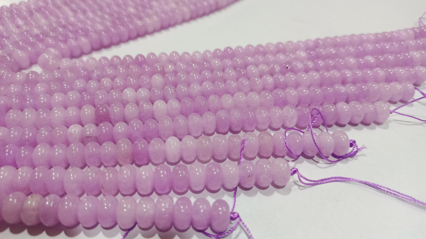 Natural Lavender Chalcedony Rondelle Plain Smooth 8mm Gemstone Beads Sold Per strand 8 Inches Long Jewelry Making Beads