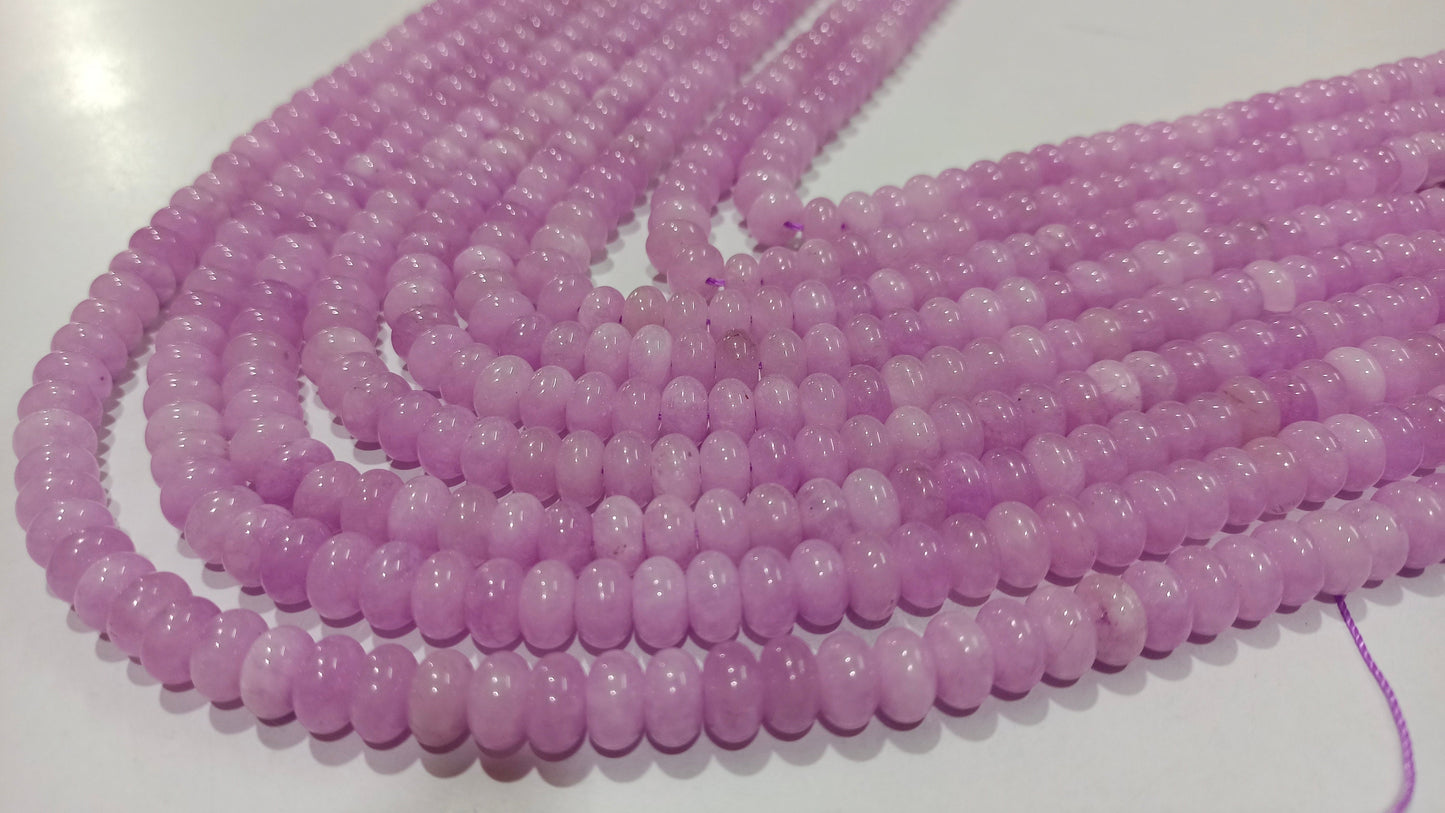 Natural Lavender Chalcedony Rondelle Plain Smooth 8mm Gemstone Beads Sold Per strand 8 Inches Long Jewelry Making Beads